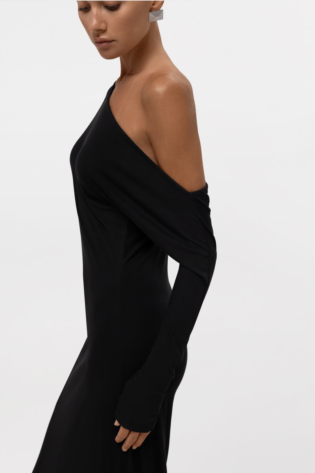 Sola Slouchy Jersey Maxi Dress - Black