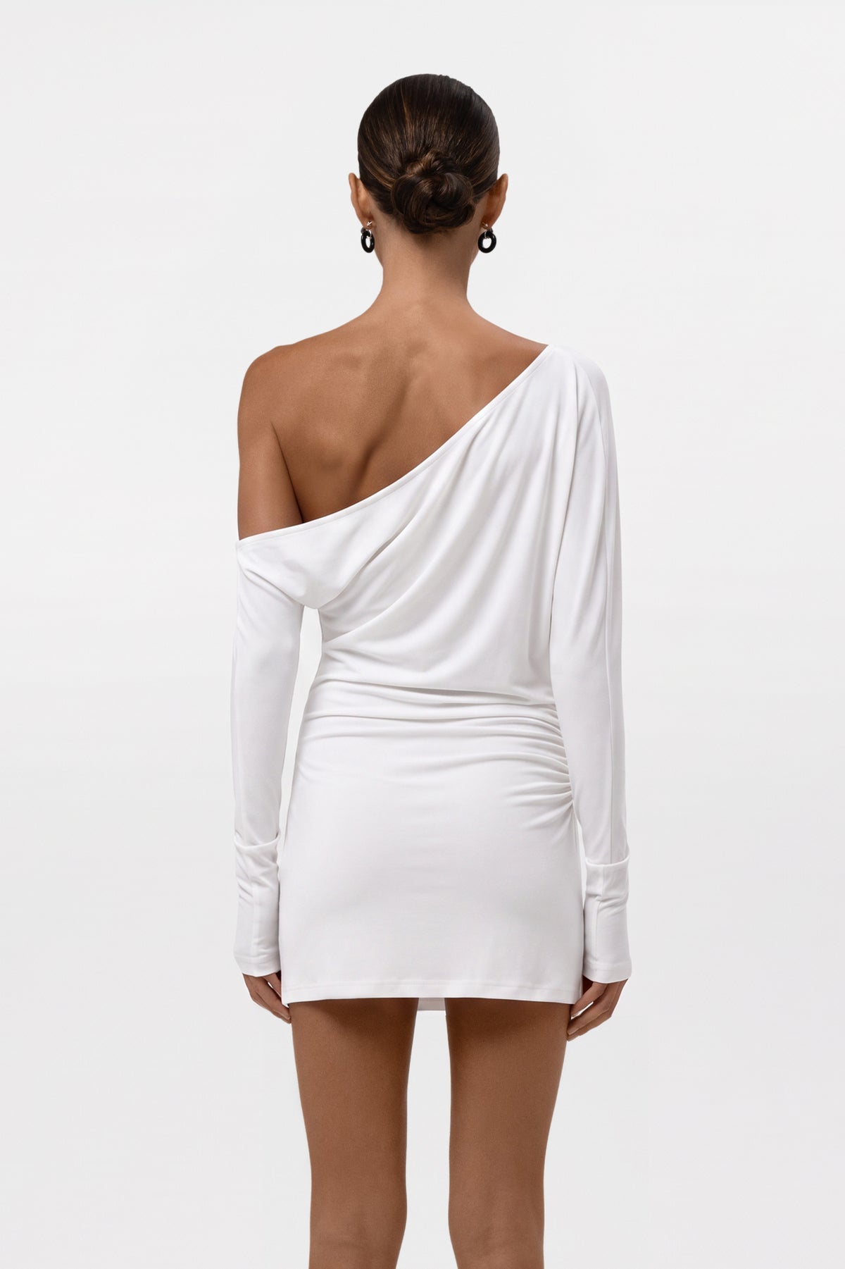 Sola Slouchy Jersey Mini Dress - White