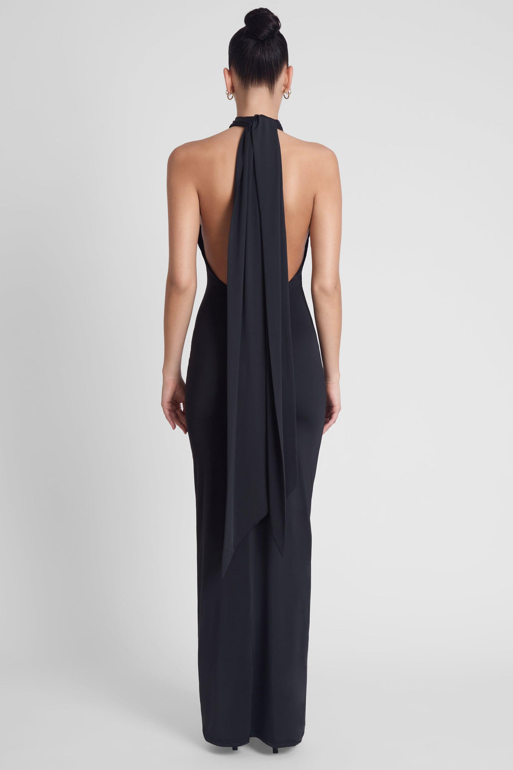 Alaia Drape Maxi Dress - Black