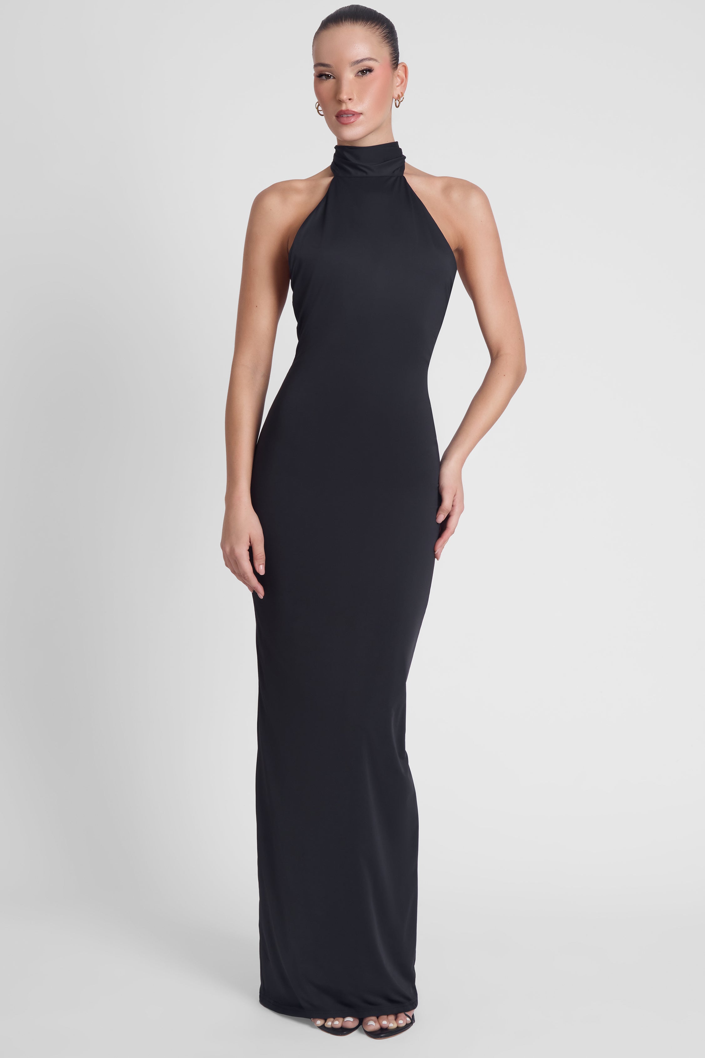 Alaia Drape Maxi Dress - Black
