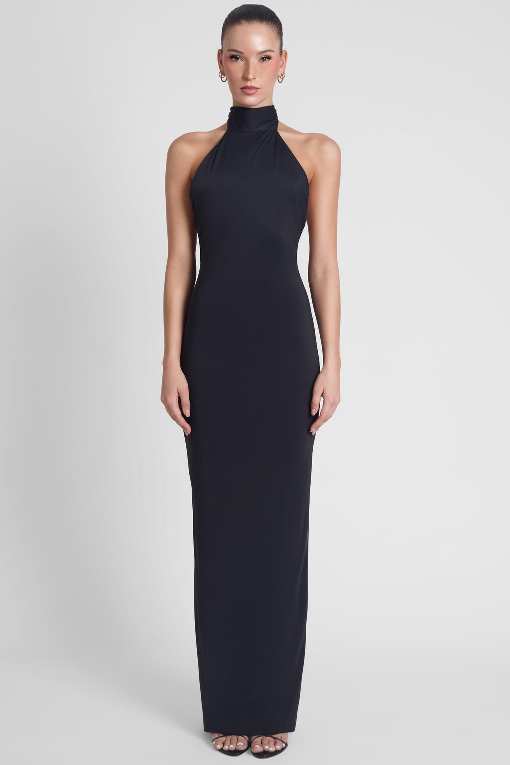 Alaia Drape Maxi Dress - Black