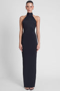 Alaia Drape Maxi Dress - Black
