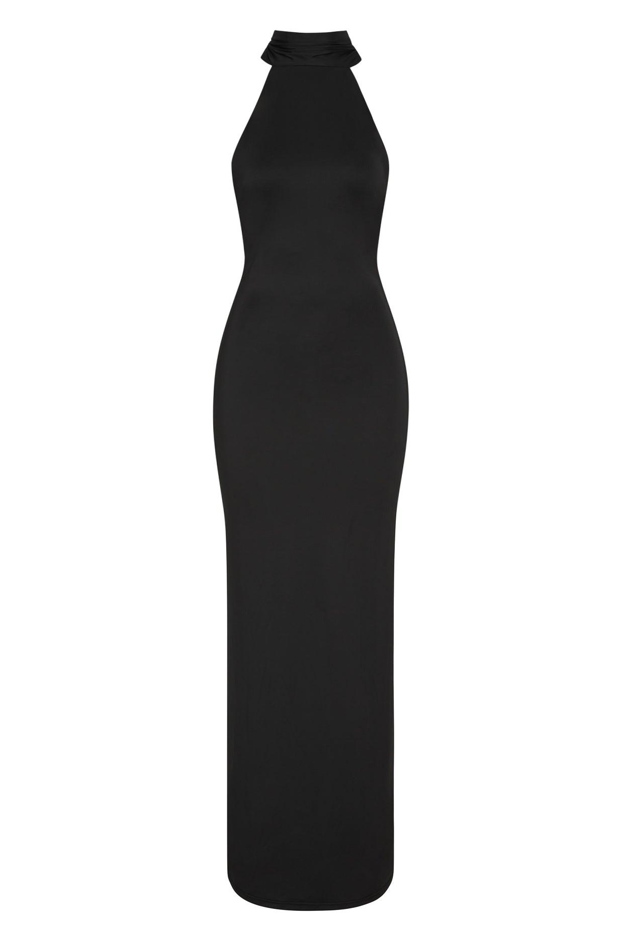 LEAU Alaia Drape Maxi Dress in Black, Women's M at Urban Outfitters LEAU Alaia Drape Maxi Dress in Black, Women's M at Urban Outfitters