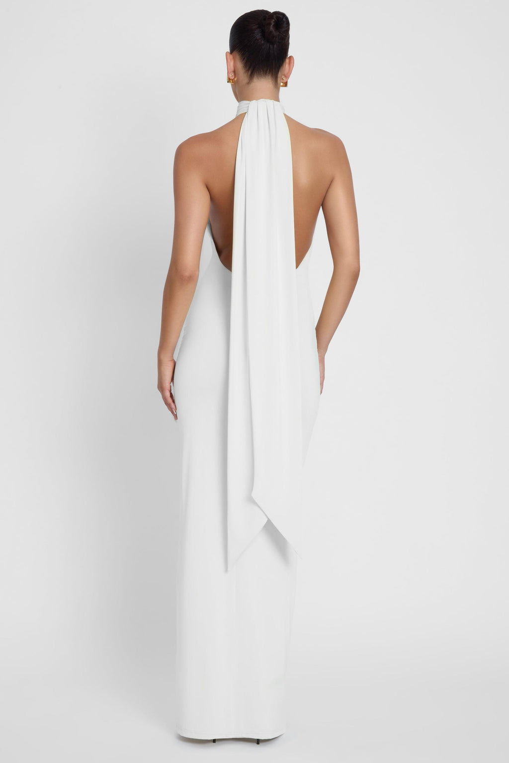 LEAU Alaia Drape Maxi Dress in White, Women's XS at Urban Outfitters LEAU Alaia Drape Maxi Dress in White, Women's XS at Urban Outfitters