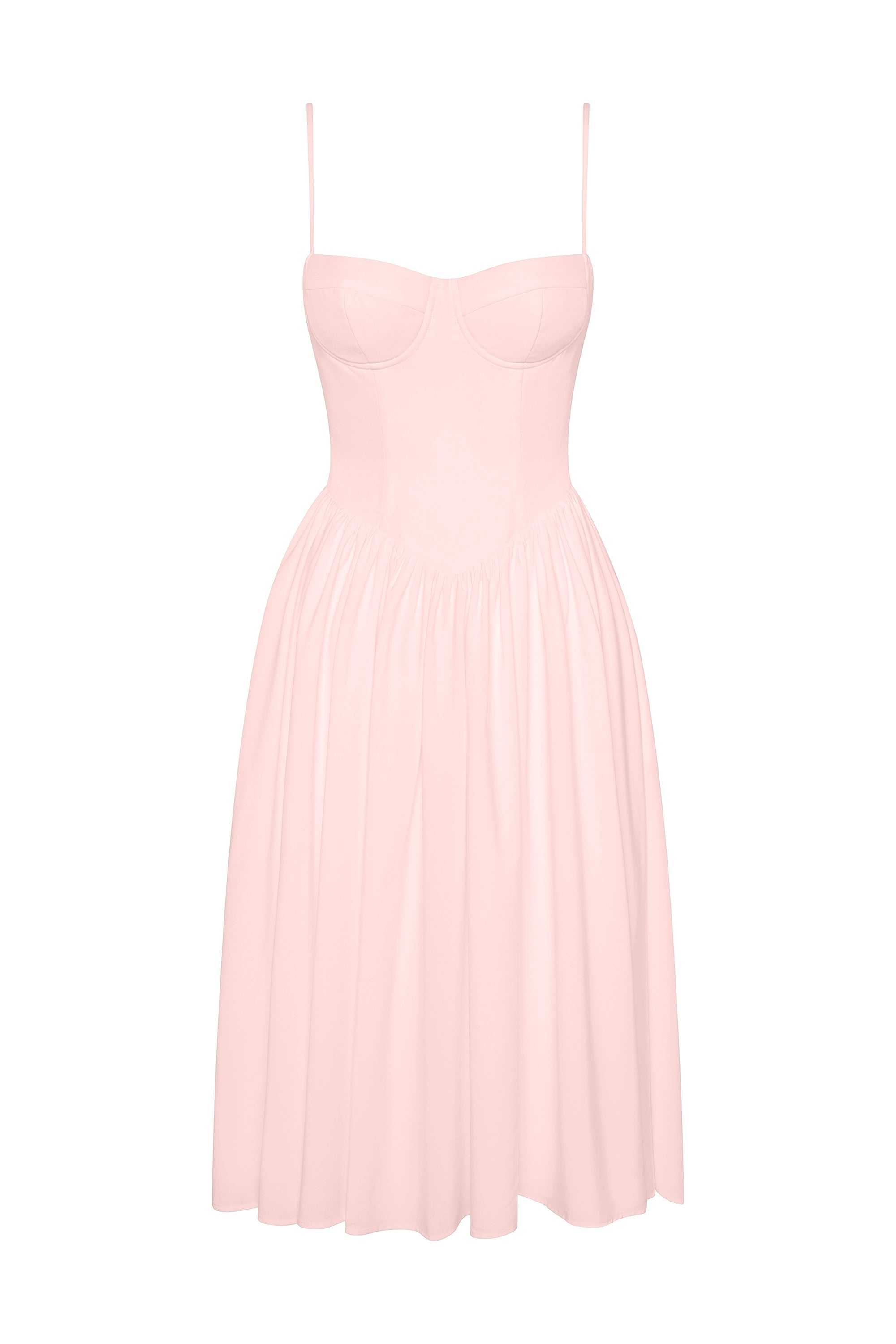 Ballerina Bustier Midi Dress - Pink