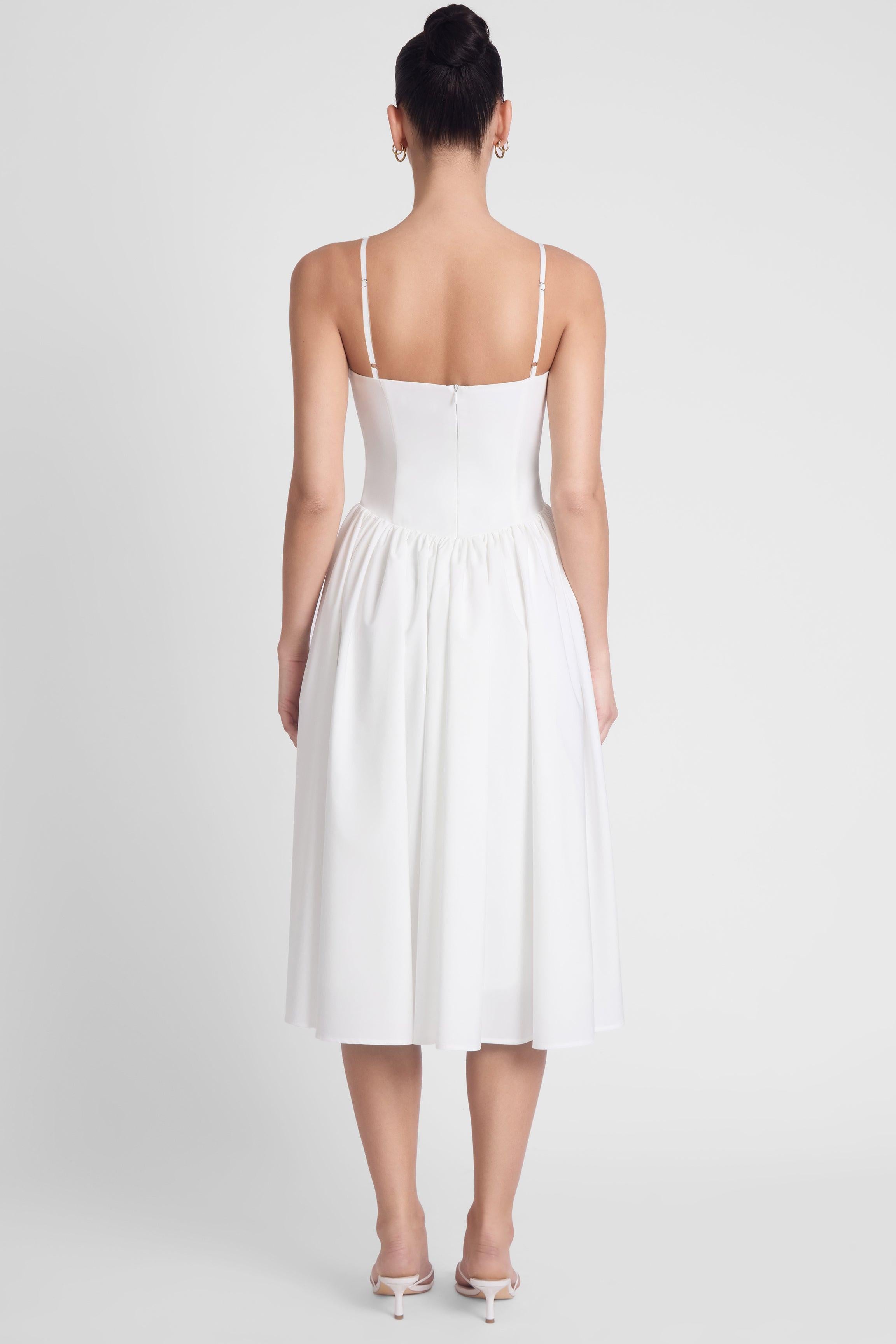 Ballerina Bustier Midi Dress - White LEAU Ballerina Bustier Midi Dress - White LEAU