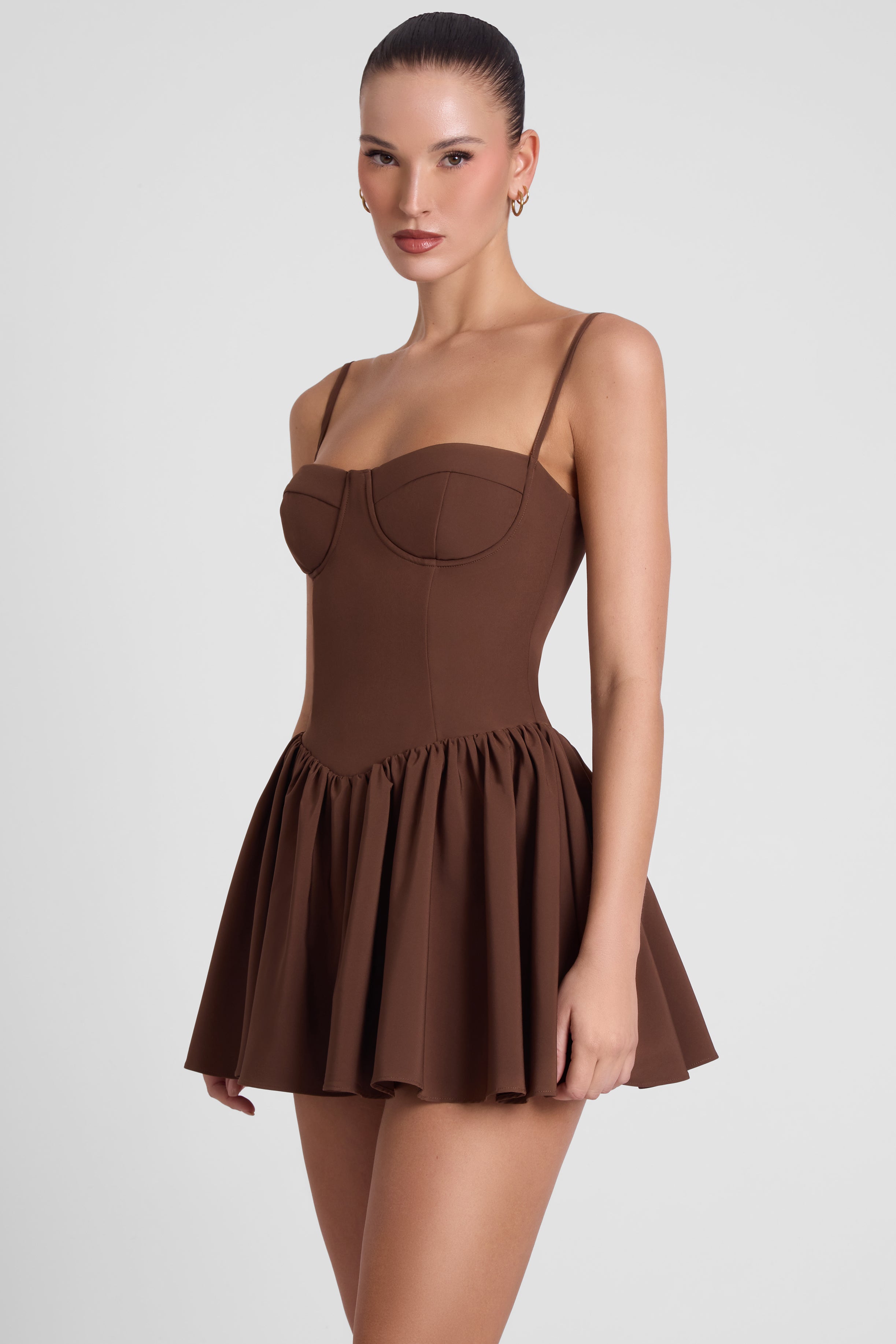 Bellini Bustier Mini Dress - Brown