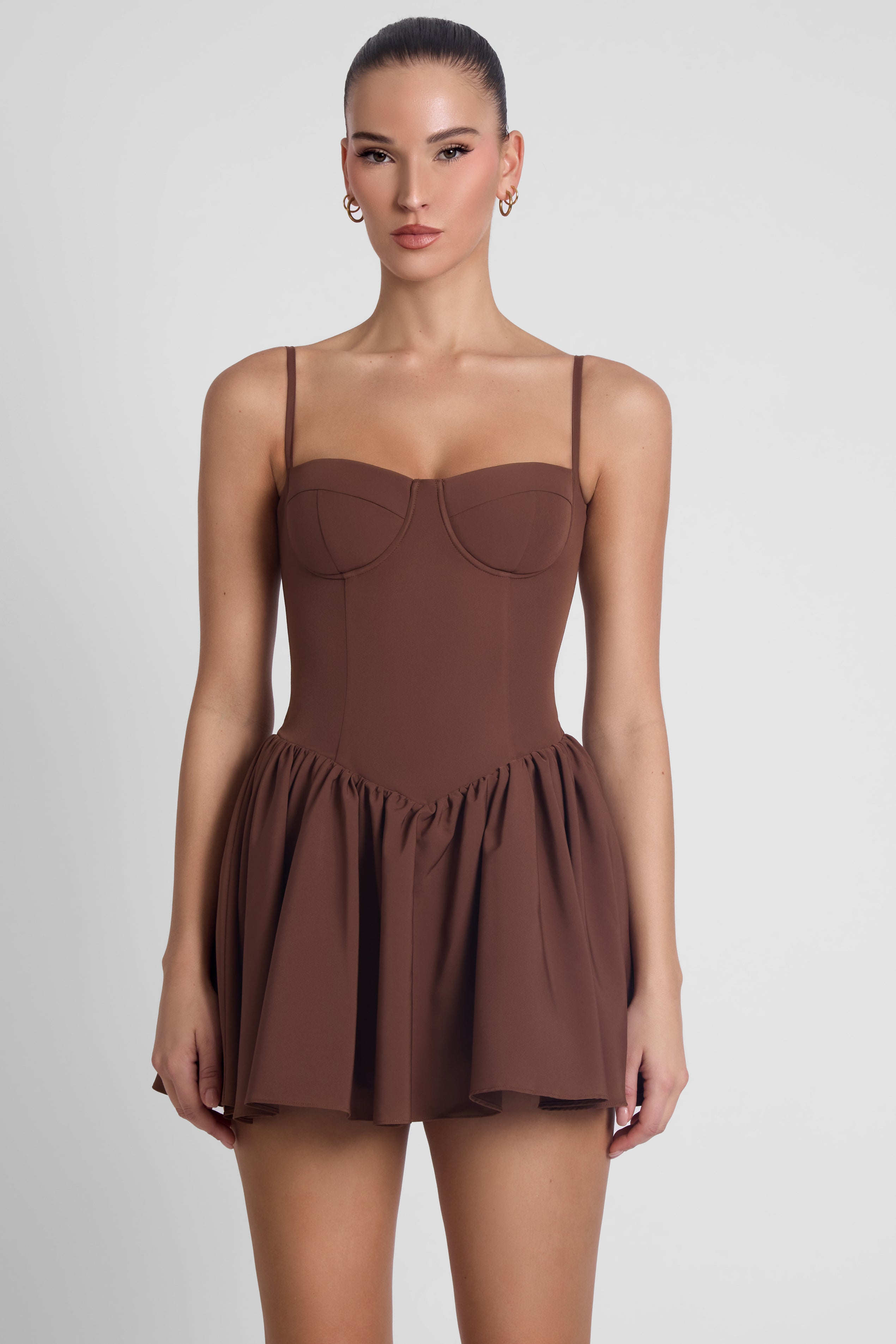 Bellini Bustier Mini Dress - Brown