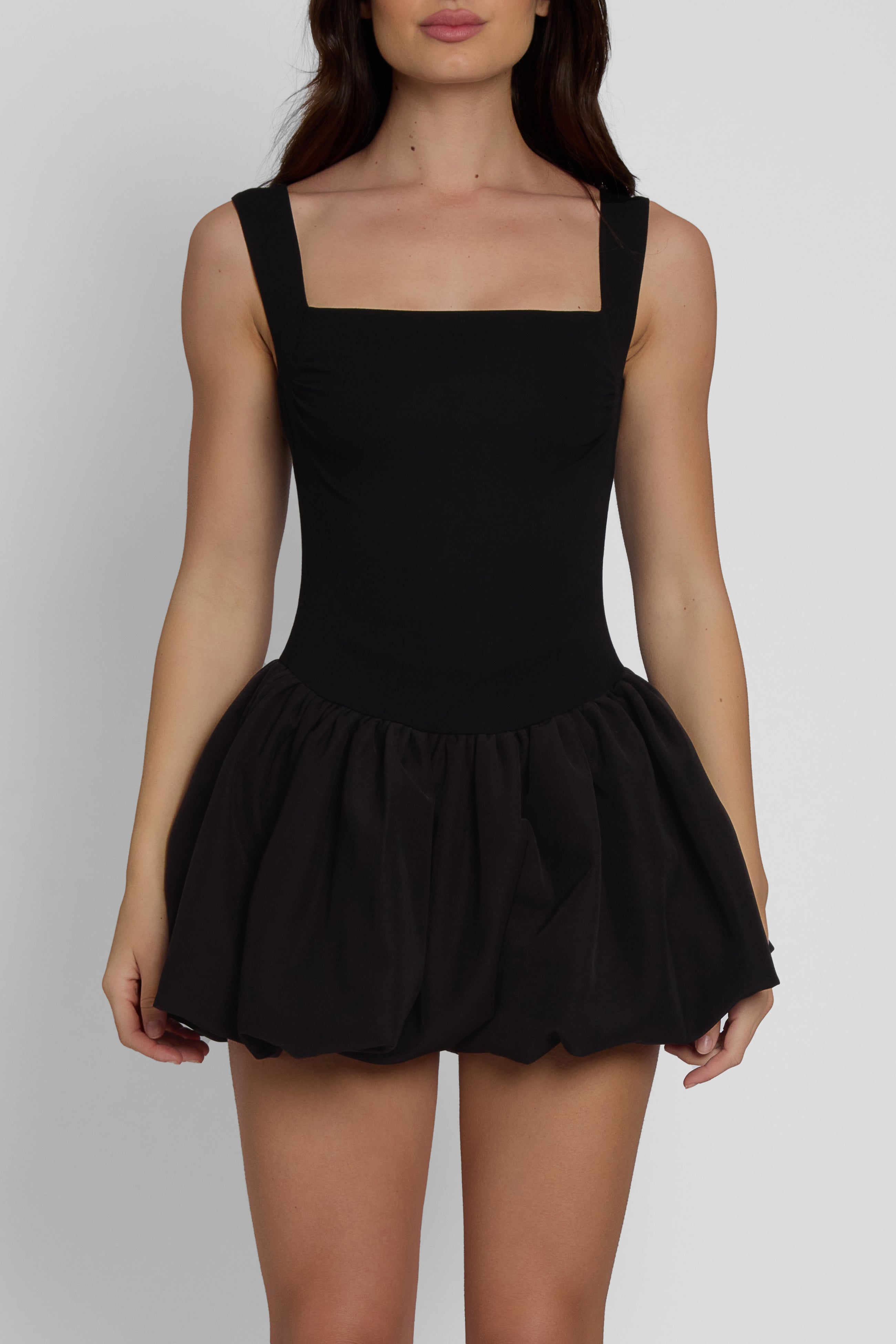 Bisou Bubble Knit Mini Dress - Black.