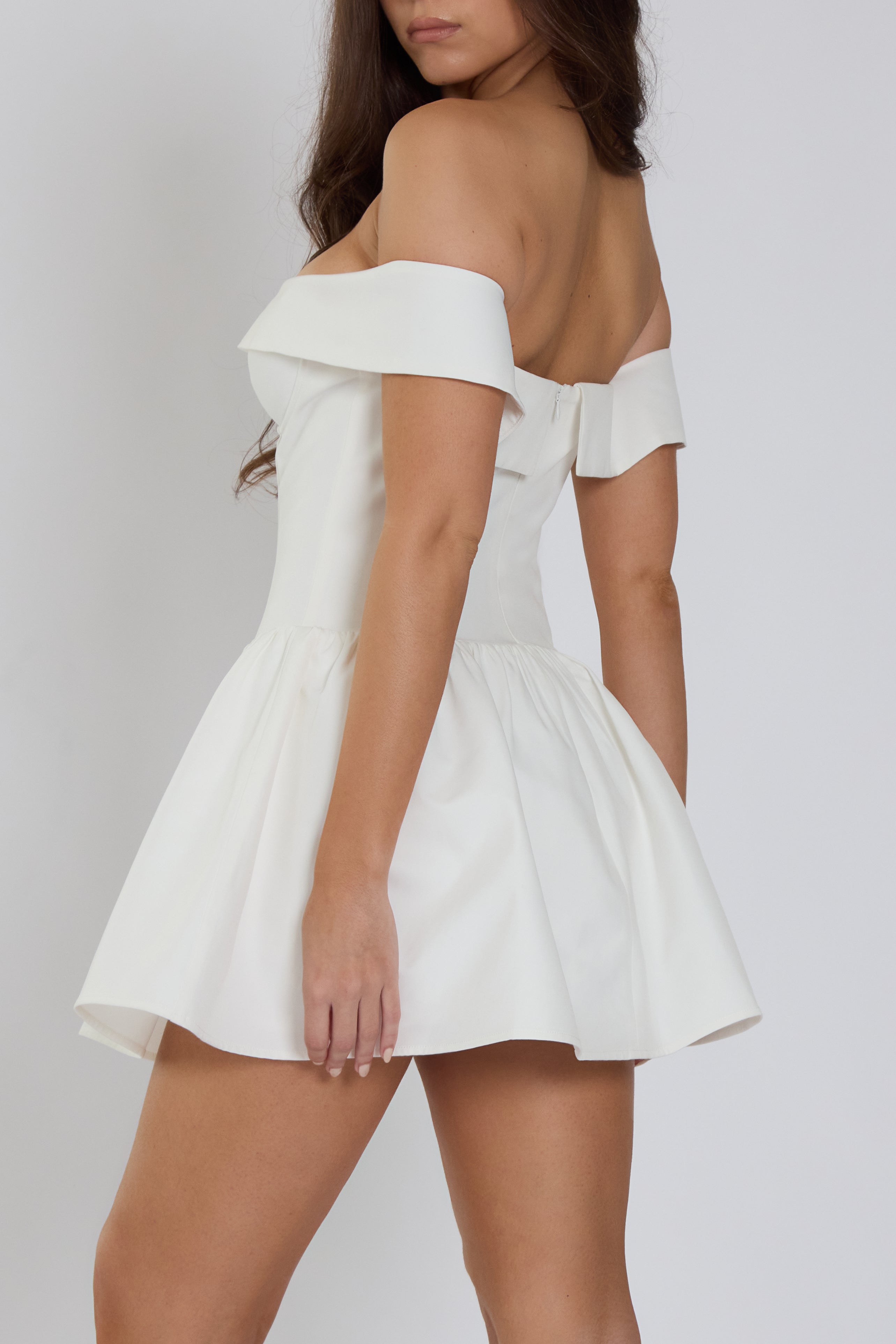 Bondi Bustier Babydoll Mini Dress - White.