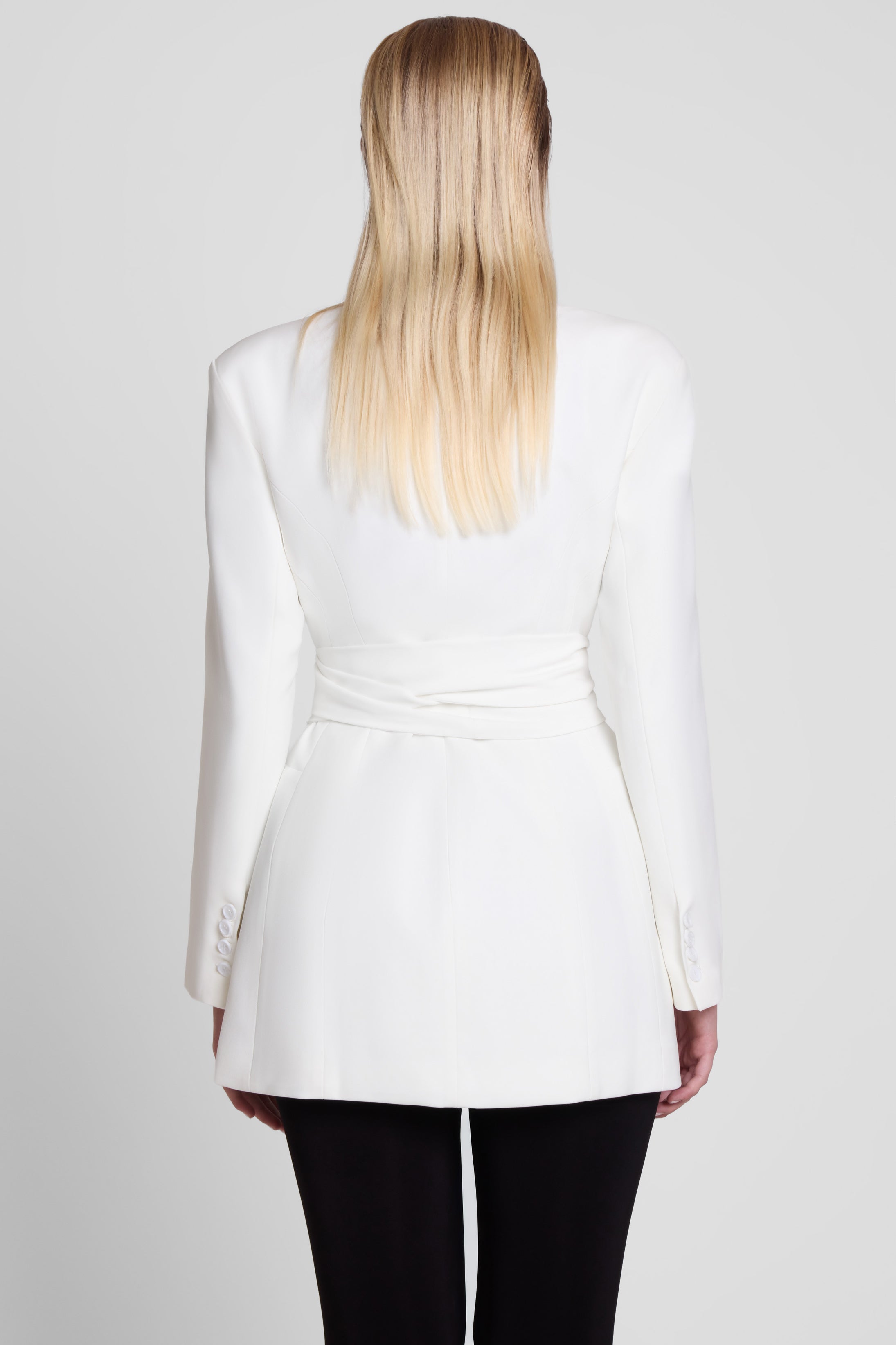 Cairo Hourglass Belted Coat - White