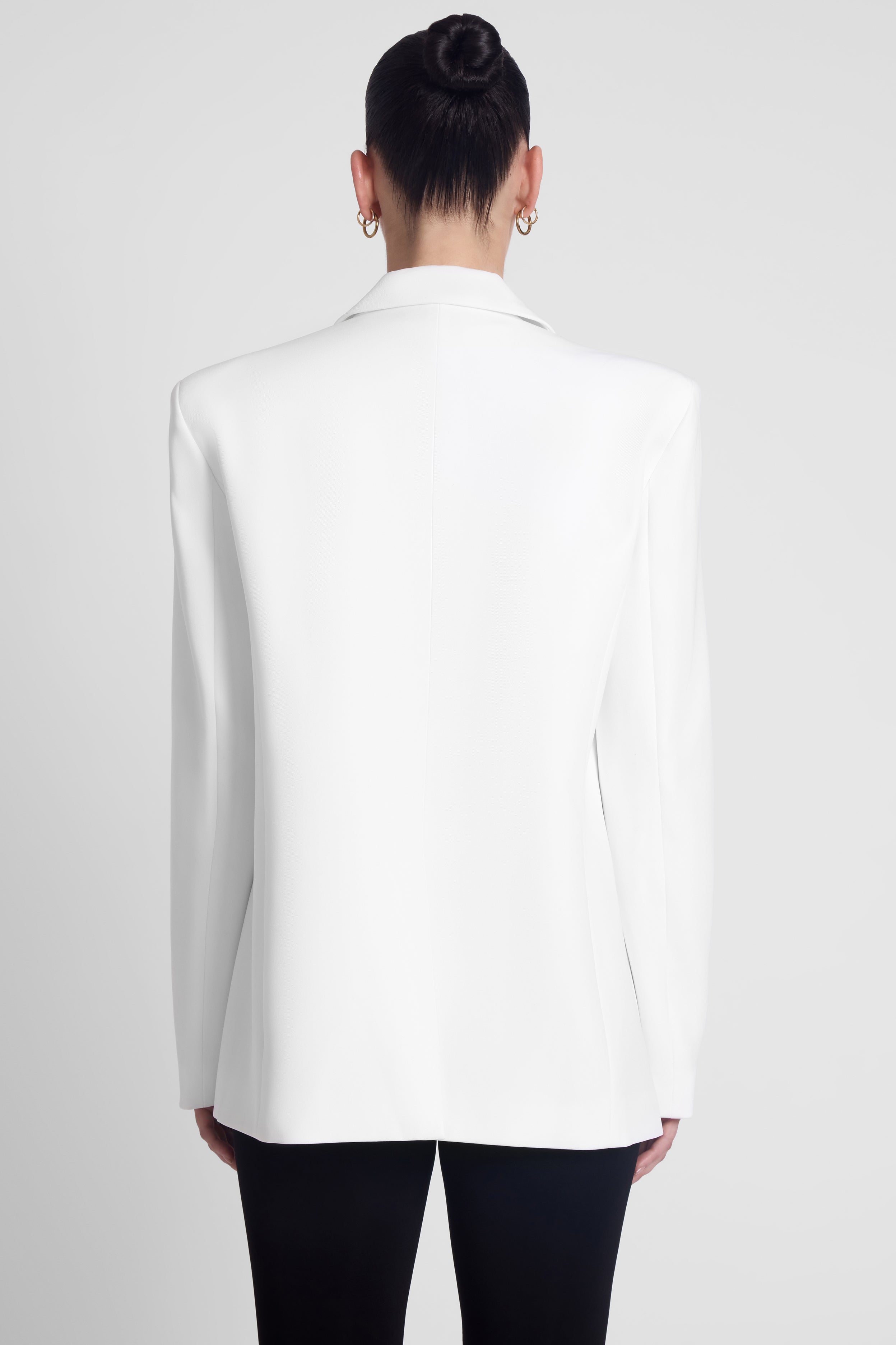 Classic Column Oversized Blazer - White