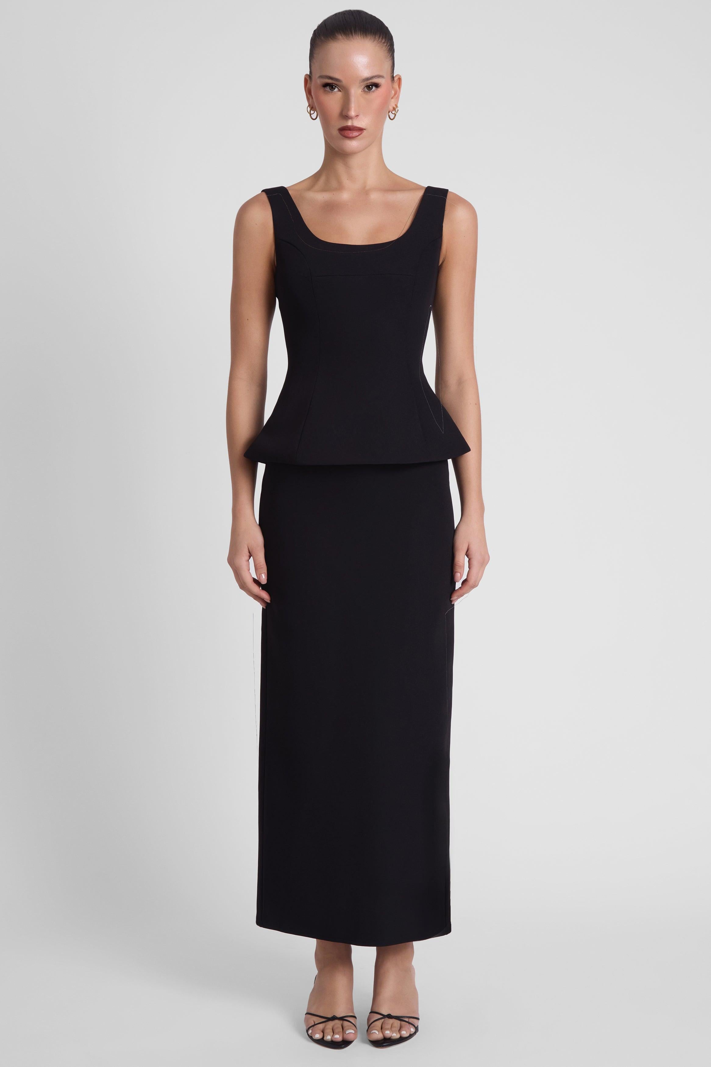 Classic Column Maxi Skirt - Black