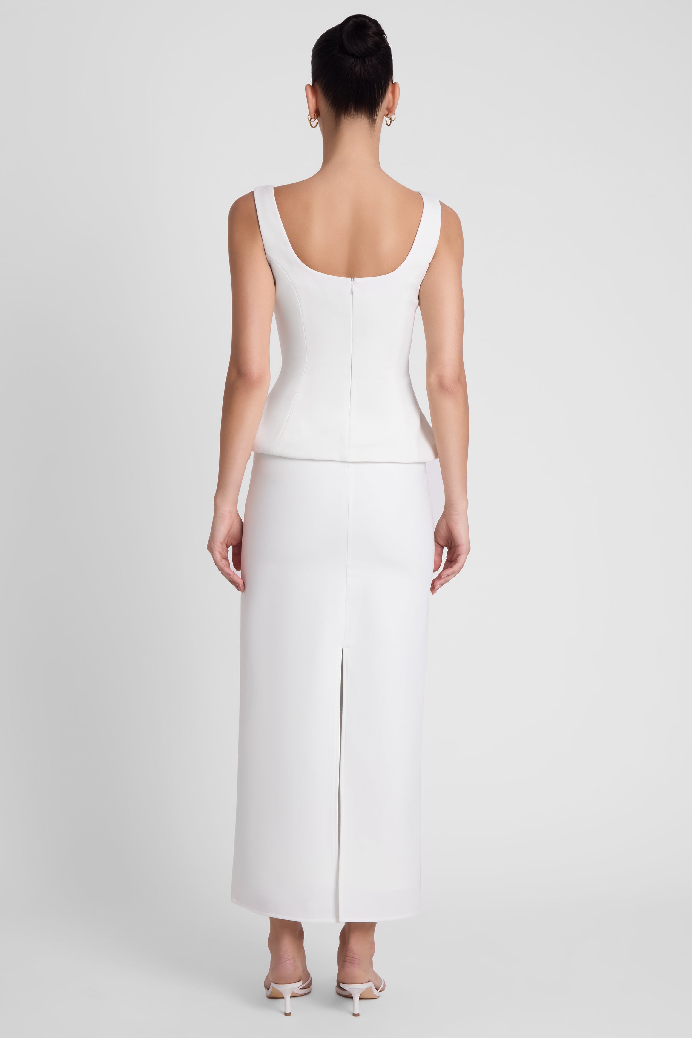 Classic Column Maxi Skirt - White