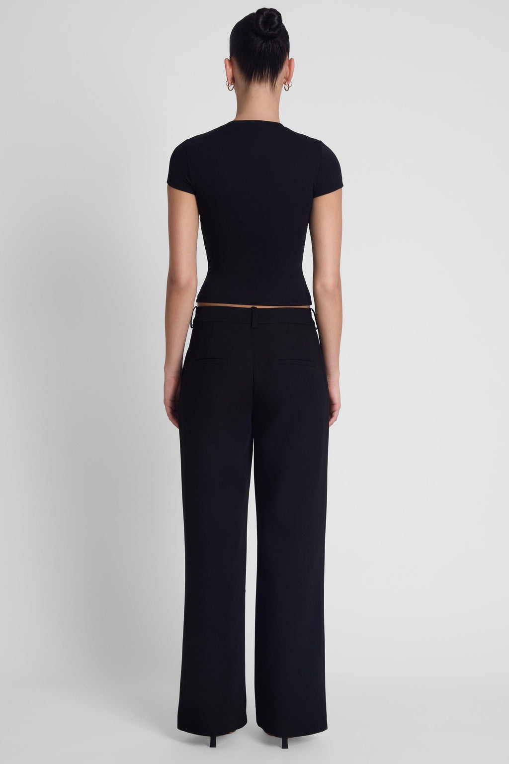 Classic Column Straight Trousers - Black