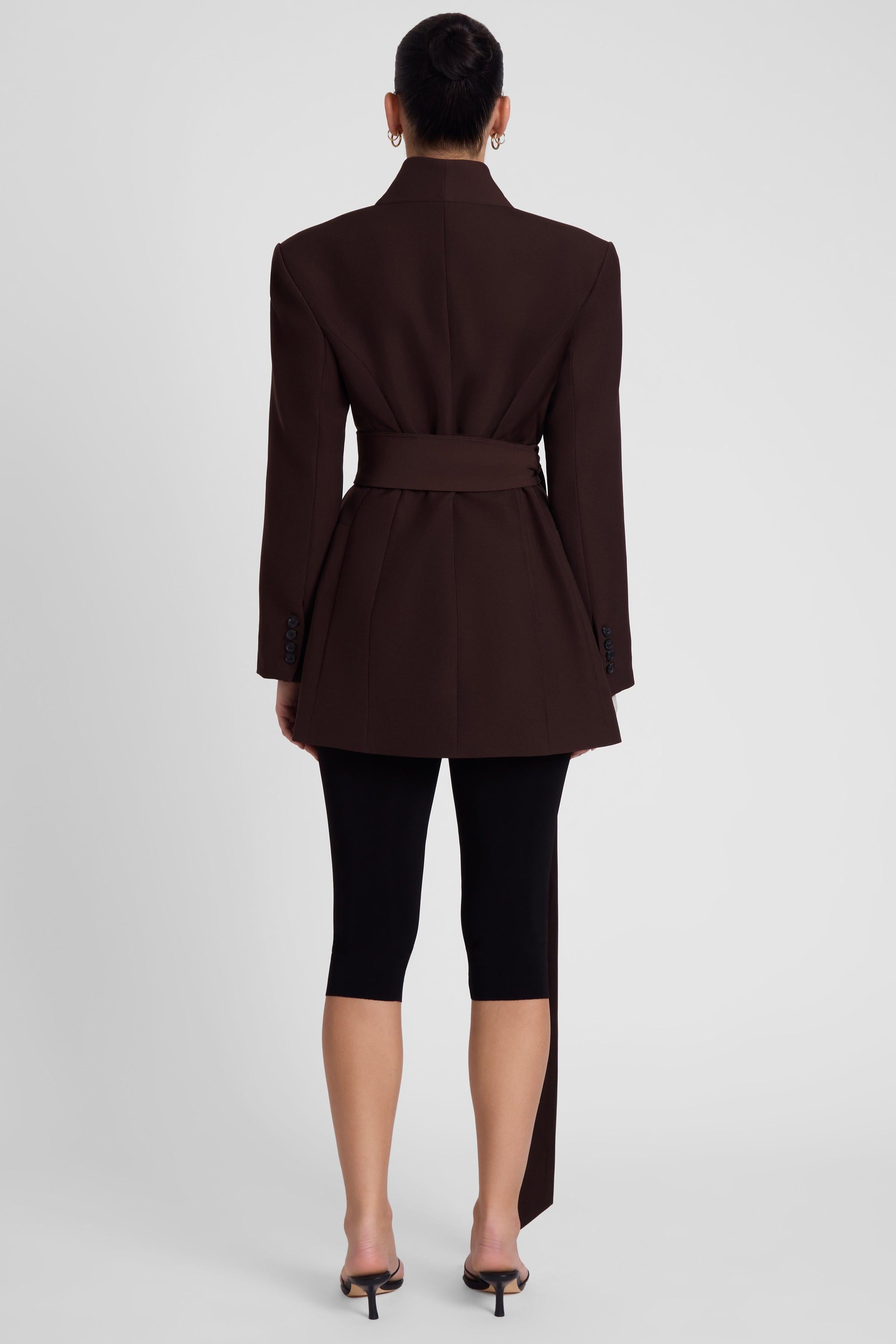 Cairo Hourglass Belted Coat - Chocolate Brown