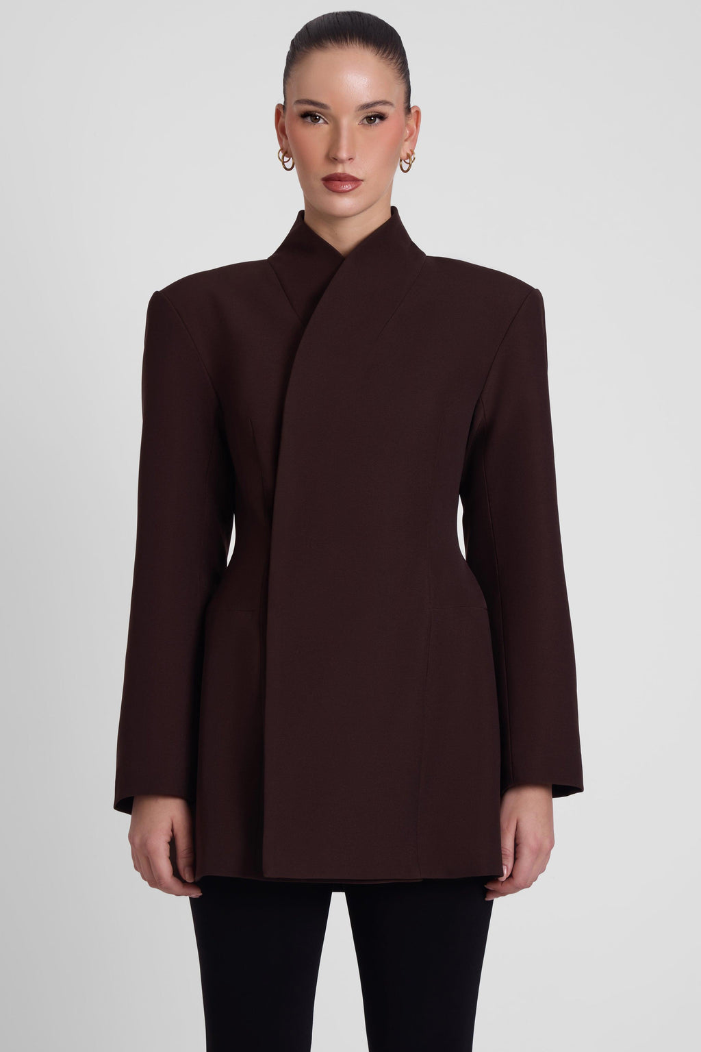 Cairo Hourglass Belted Coat - Chocolate Brown