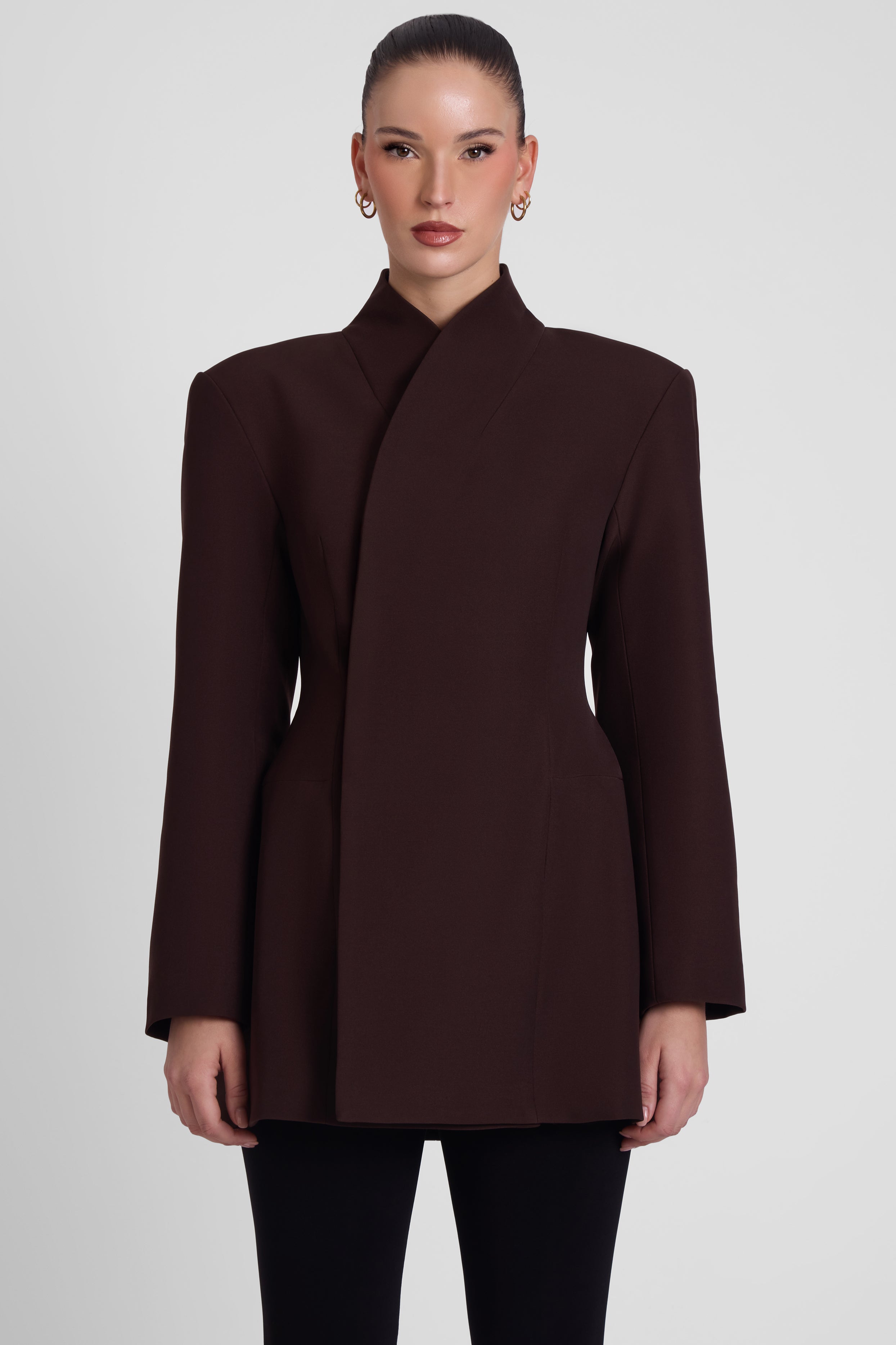 Cairo Hourglass Belted Coat - Chocolate Brown