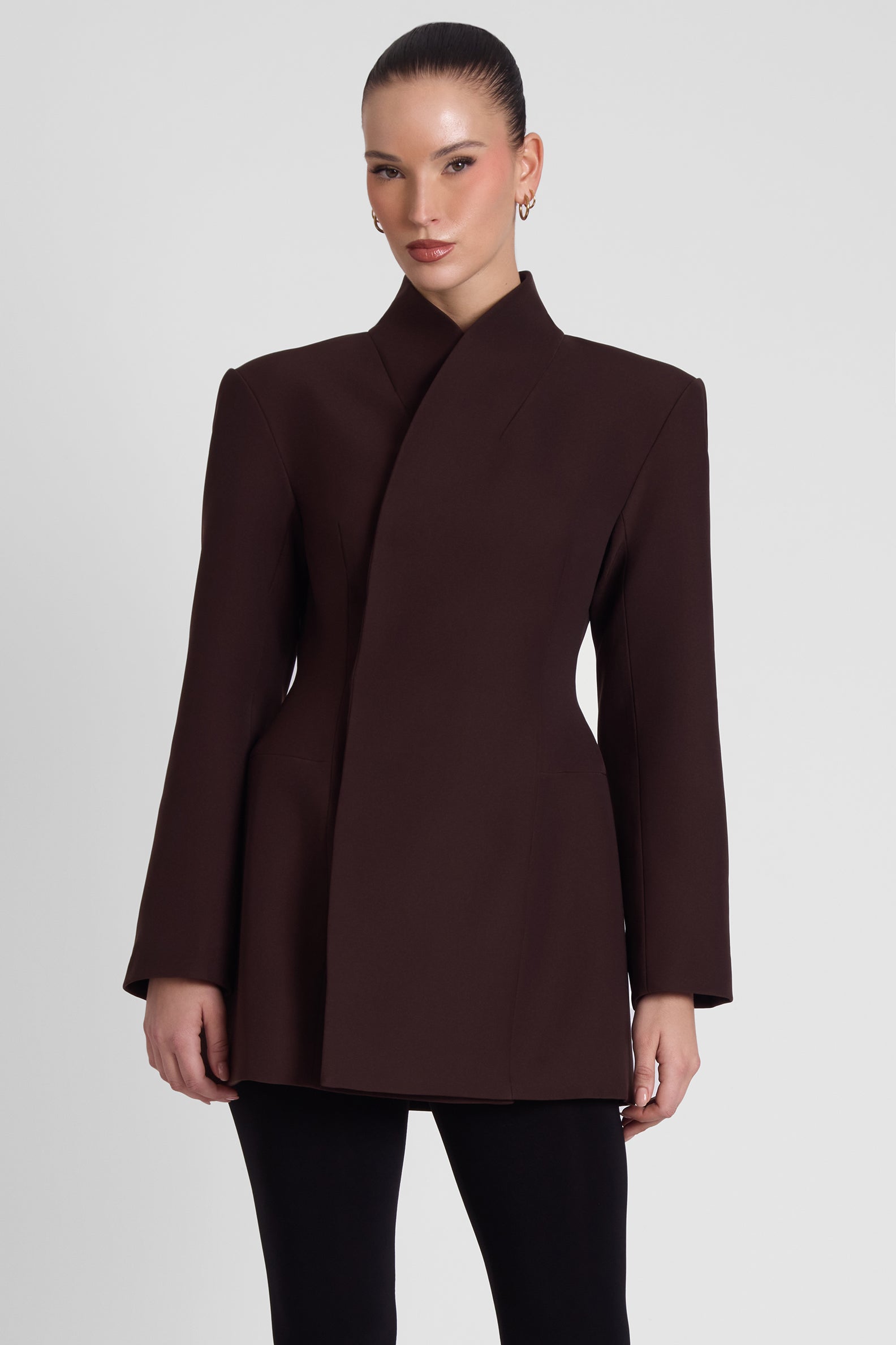 Cairo Hourglass Belted Coat - Chocolate Brown