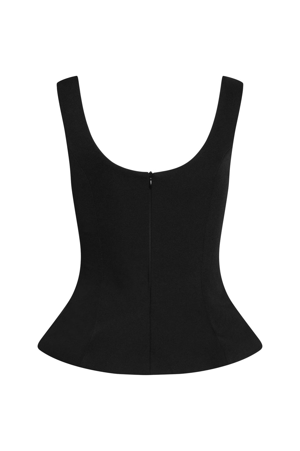 LEAU Calesia Contour Bustier Top in Black, back view.