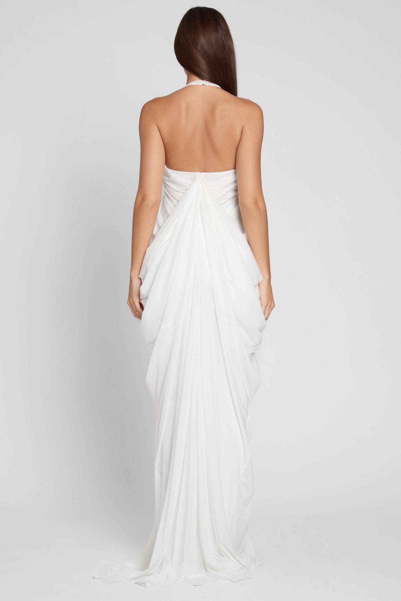 Cascade Drape Gown - White