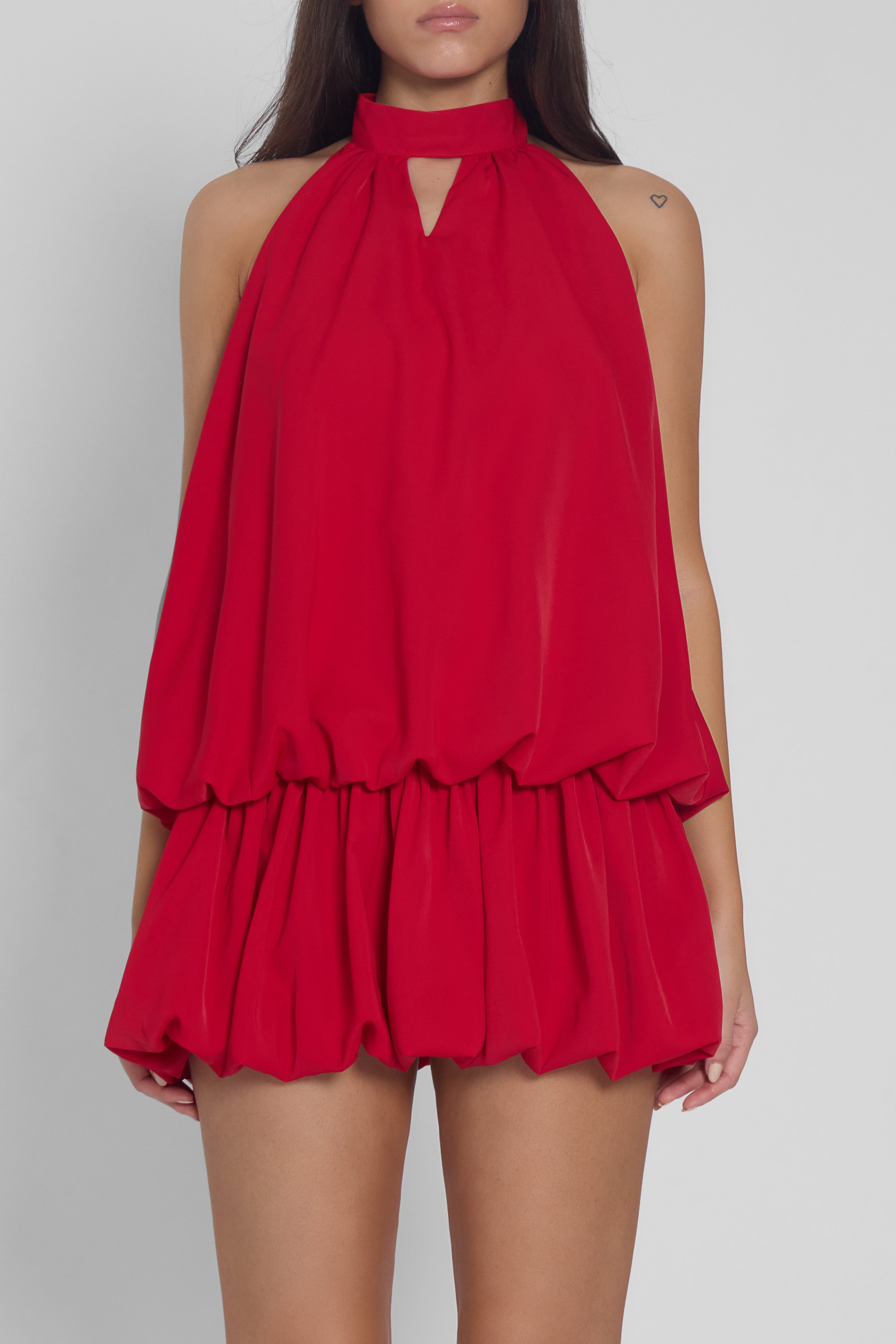 Cherry Bubble Mini Dress - Red.