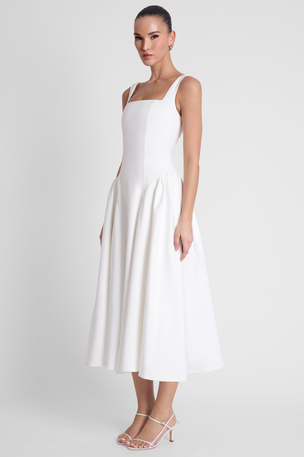 Vestido midi con corsé de Chloe - Blanco