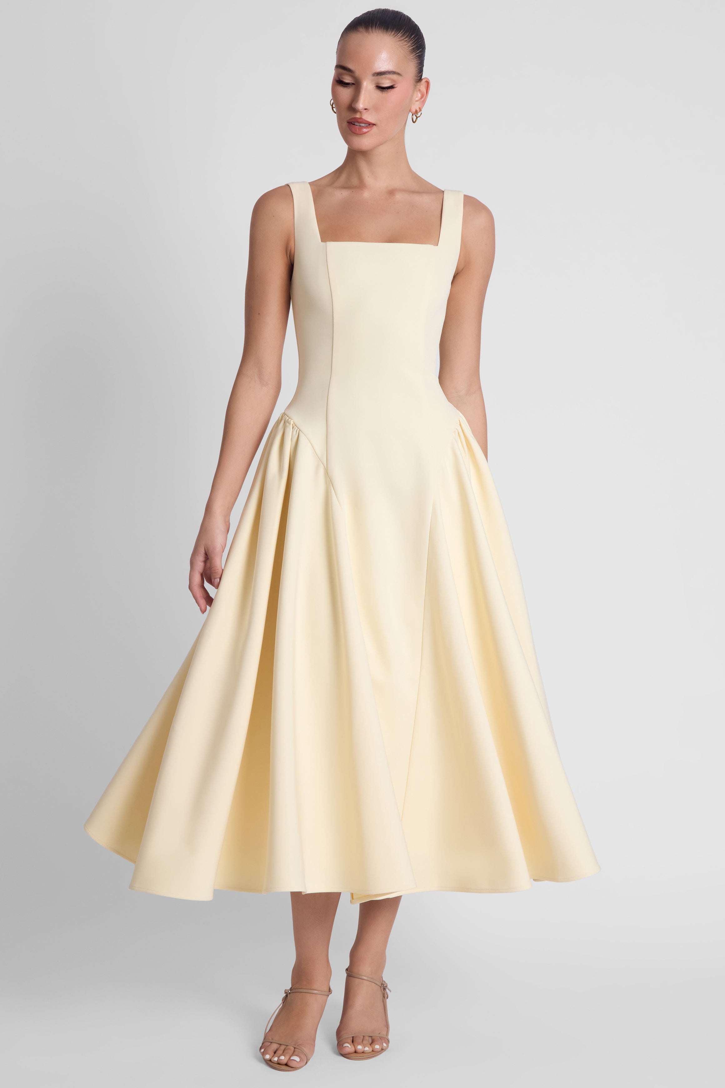 Chloe Corset Midi Dress - Yellow