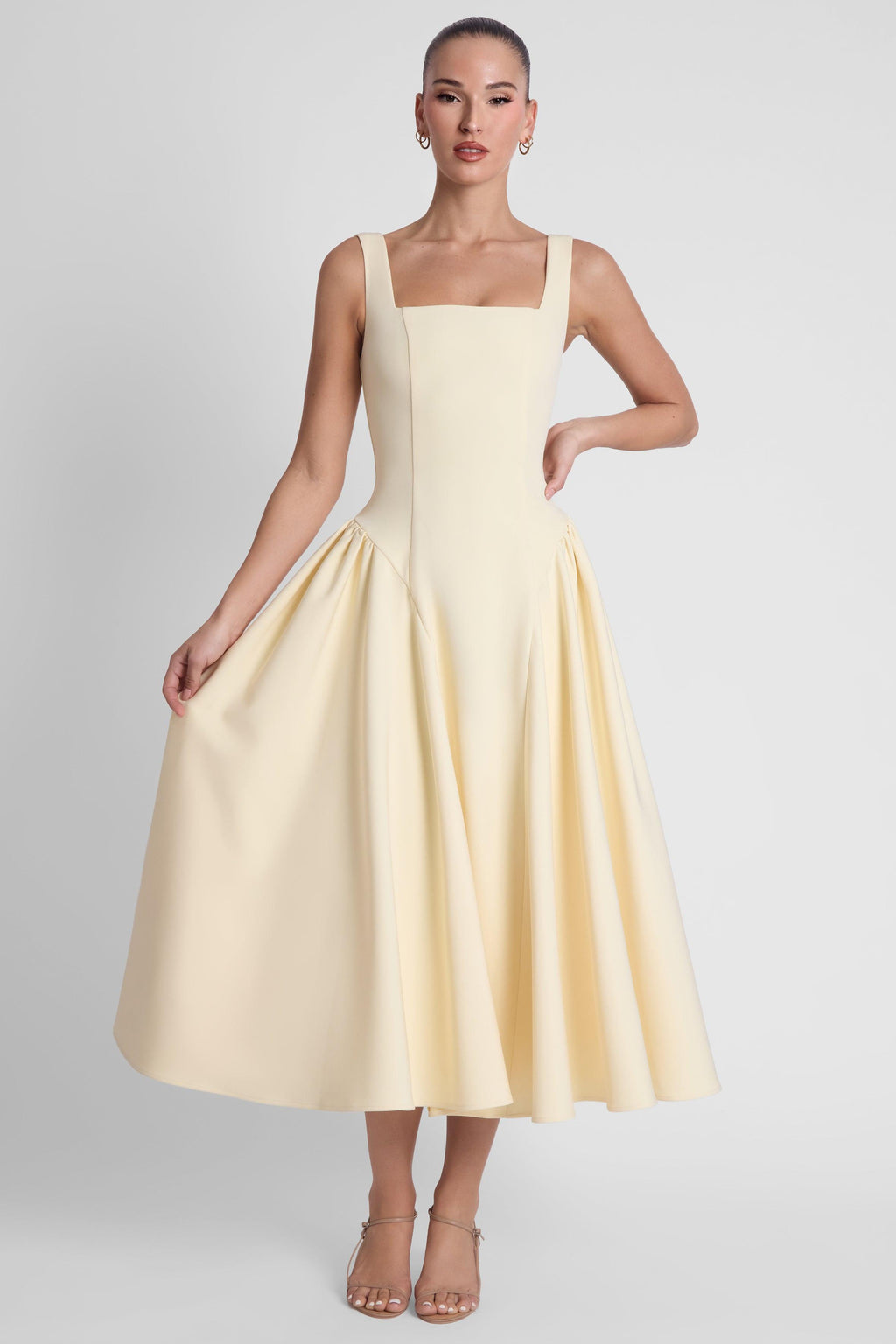 Chloe Corset Midi Dress - Yellow