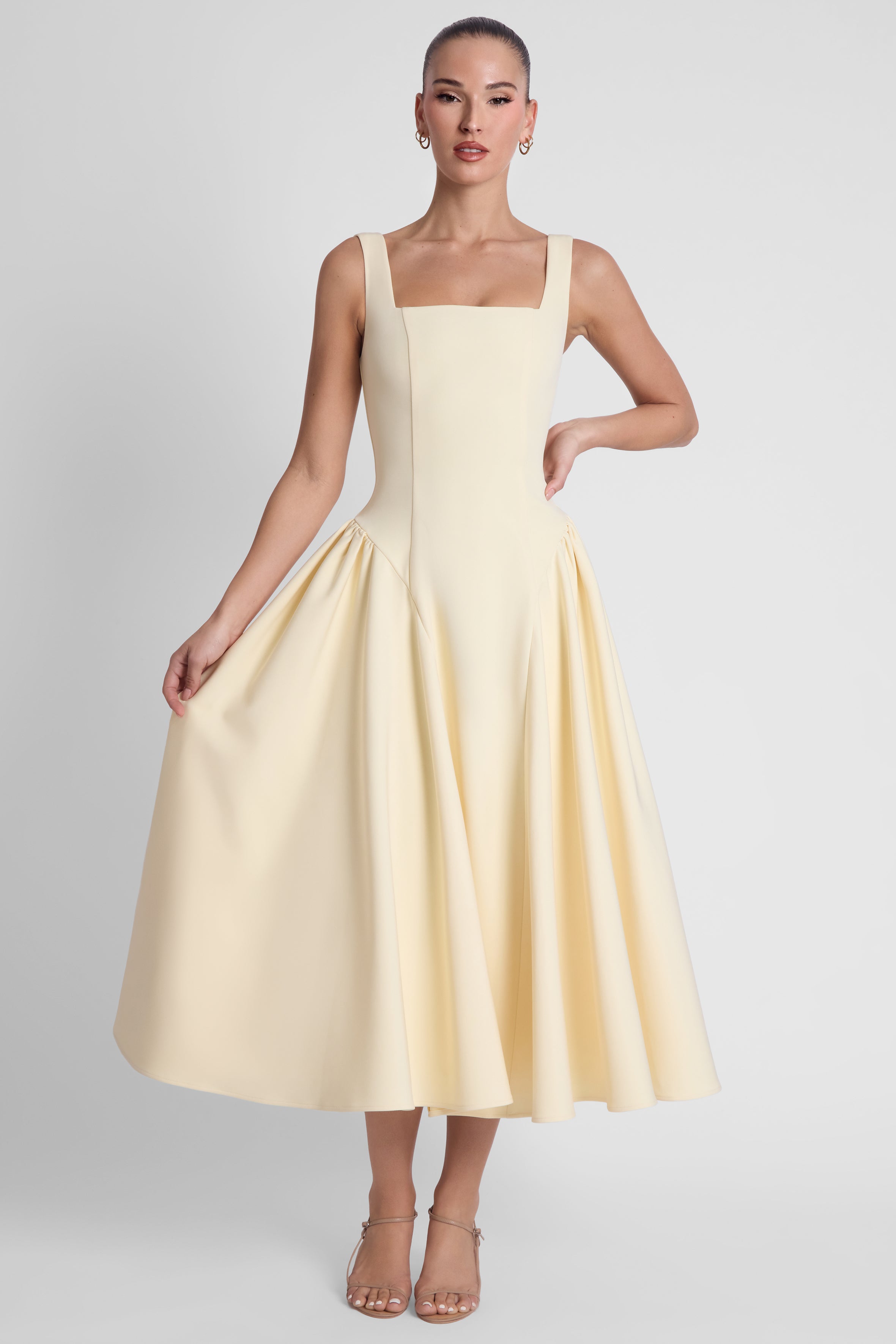 Chloe Corset Midi Dress - Yellow