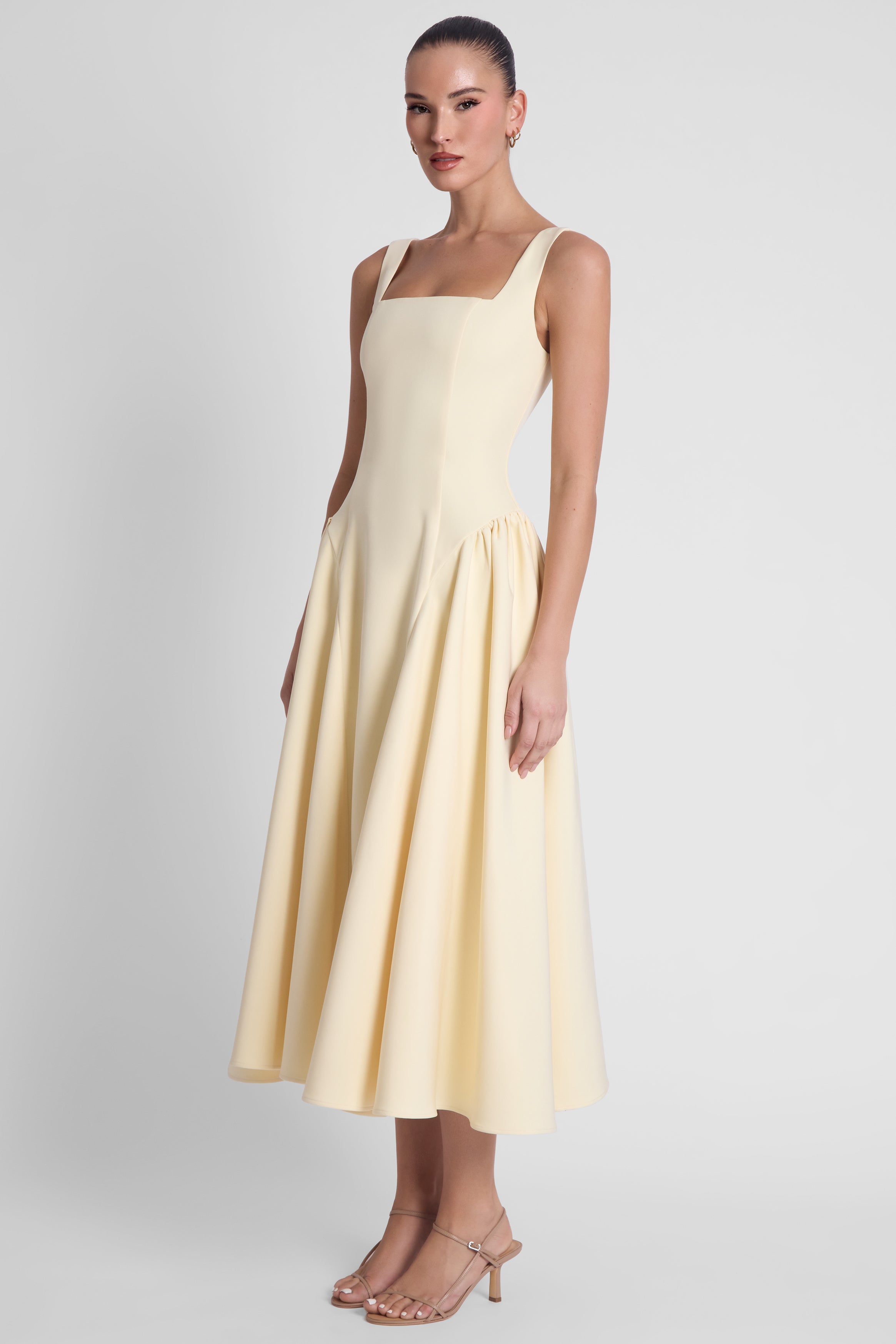 Chloe Corset Midi Dress - Yellow