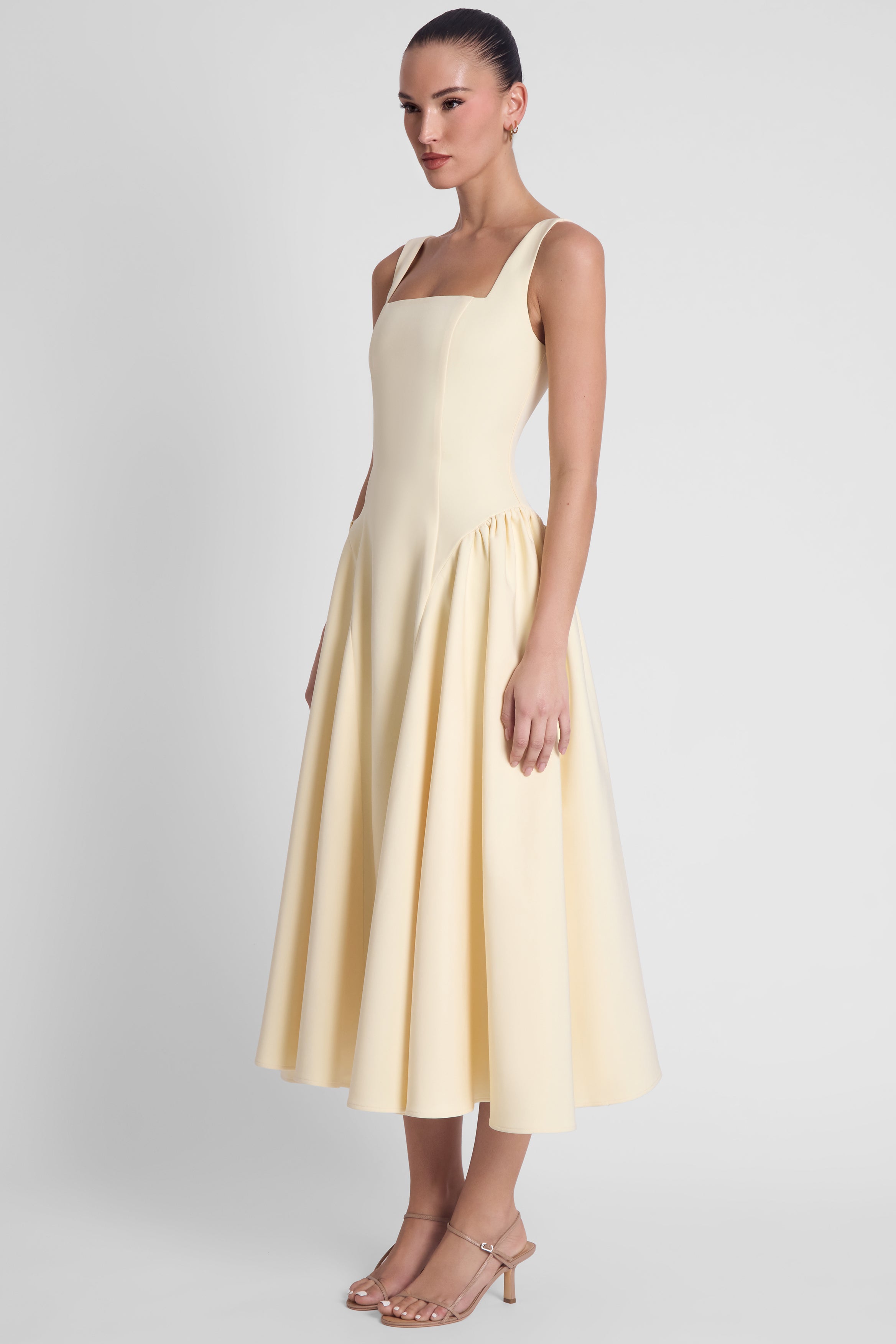 Chloe Corset Midi Dress - Yellow