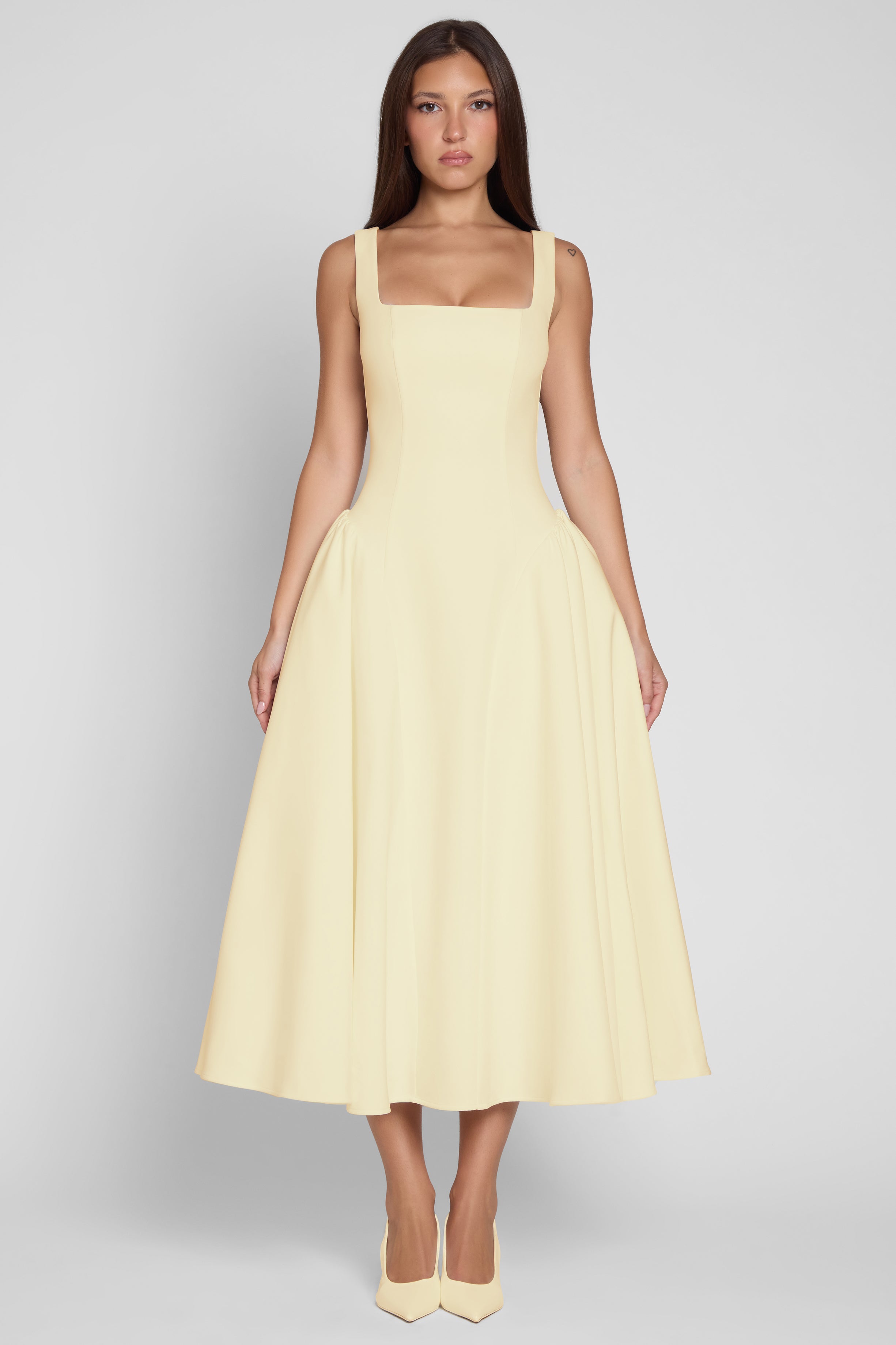 Chloe Corset Midi Dress - Yellow