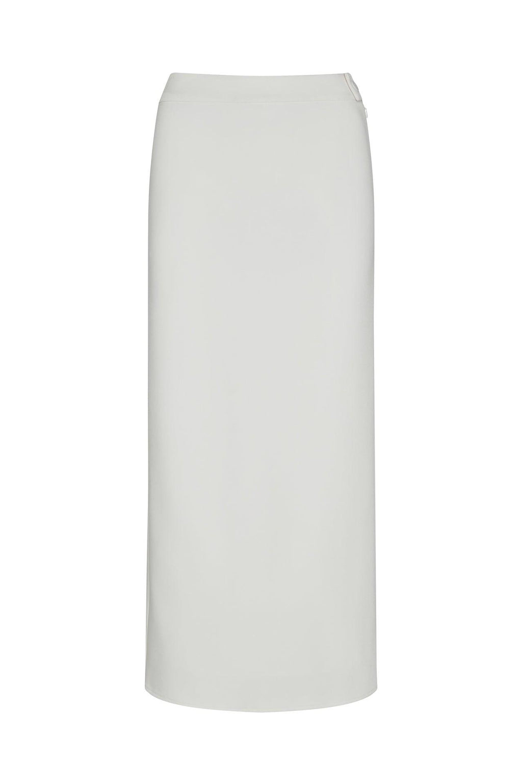 Classic Column Maxi Skirt in White, front view.
