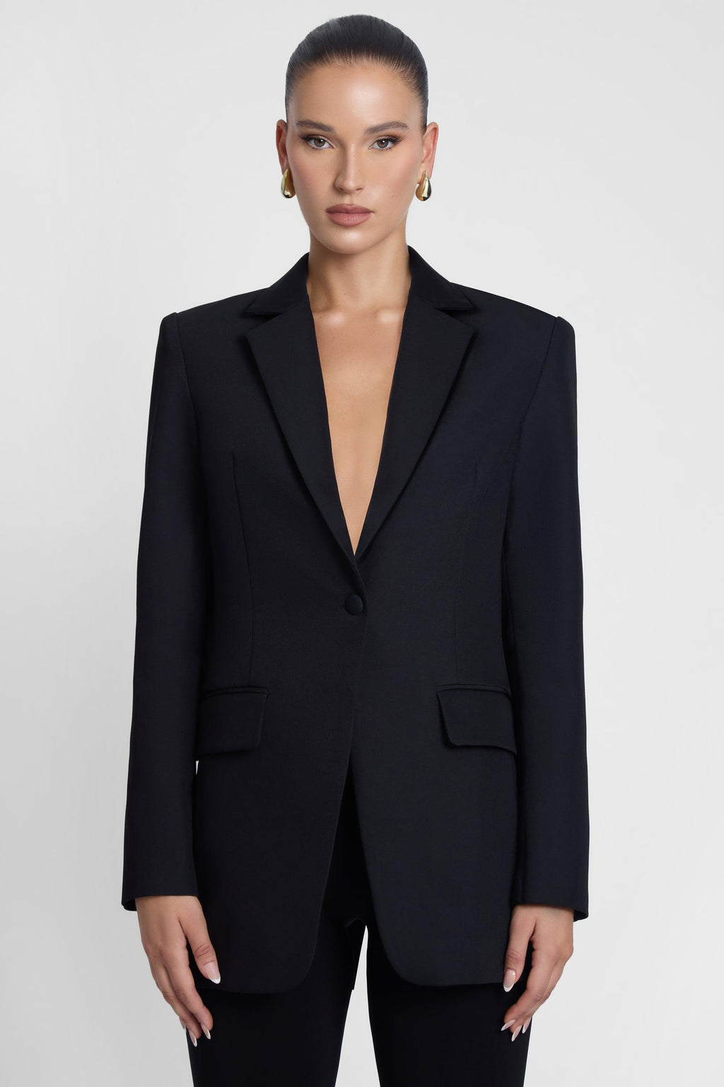 Classic Column Tailored Belted Blazer