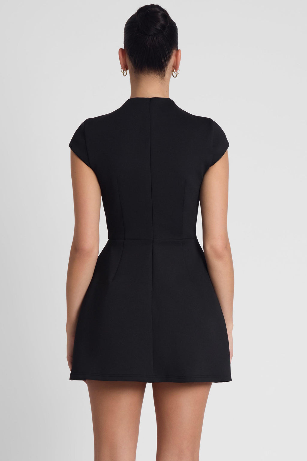 Cote Cap Sleeve Pocket Mini Dress - Black