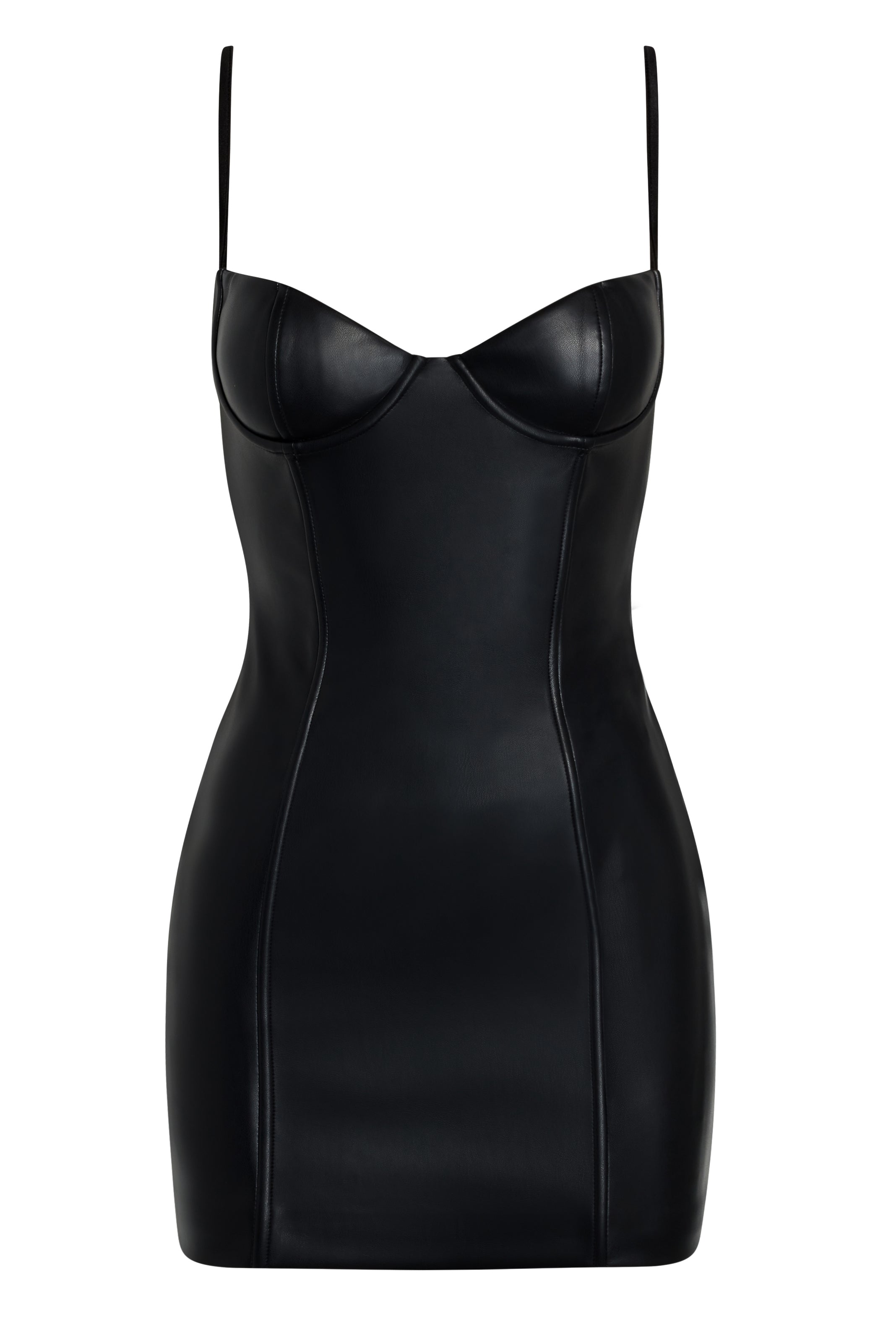 Yves Vegan Leather Bustier Mini Dress