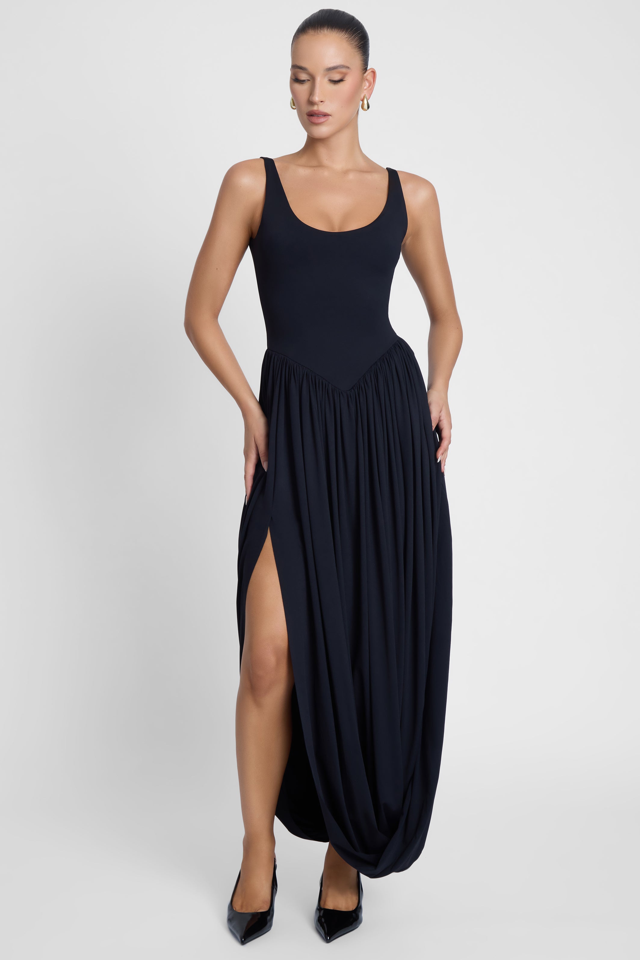 drape midi dress Dionysus Sculpt Drape Midi Dress