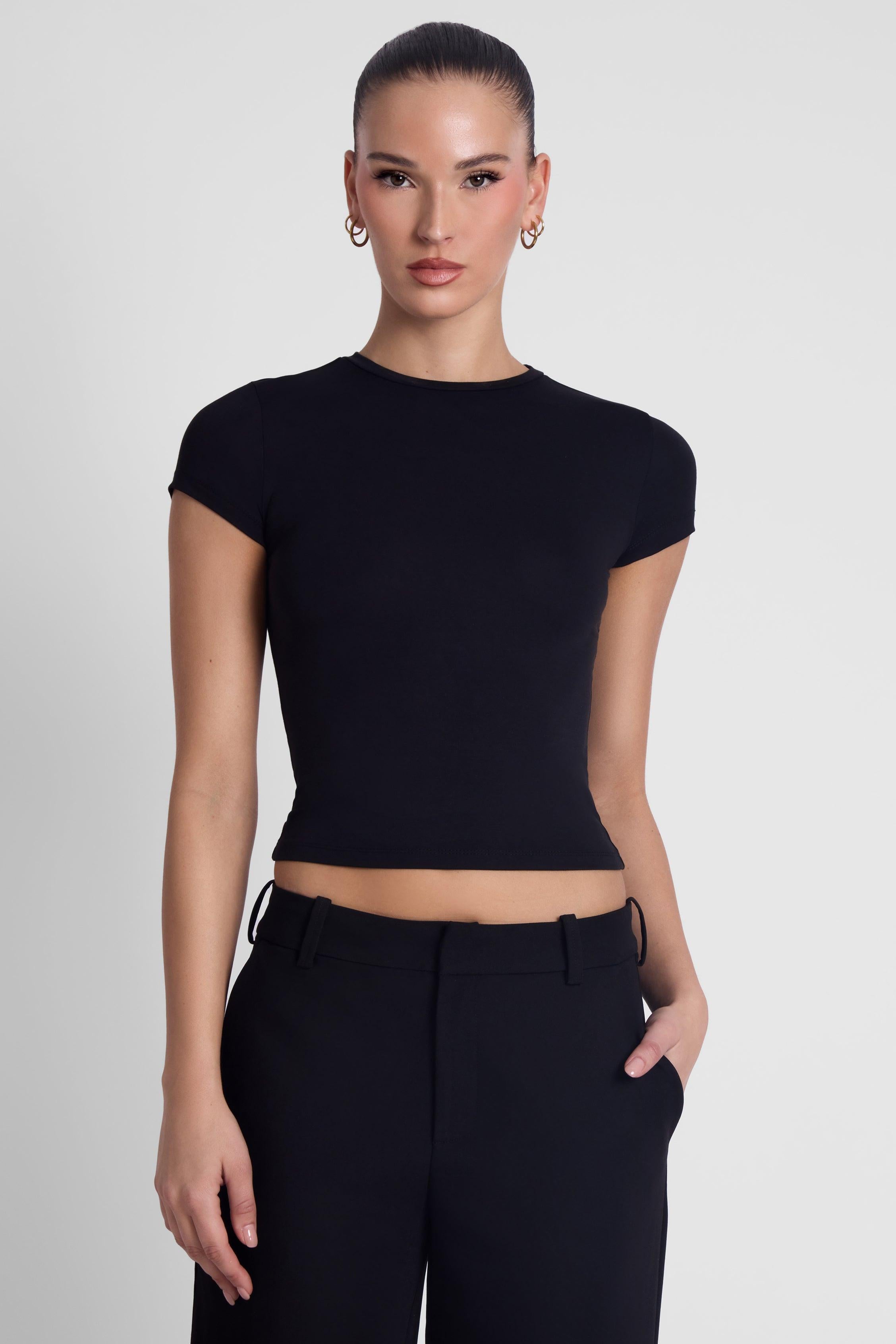Everyday Jersey Short Sleeve Top - Black