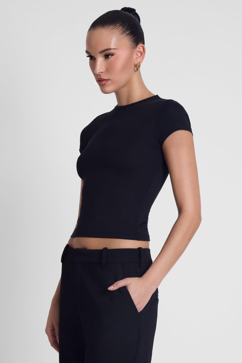 Everyday Jersey Short Sleeve Top - Black