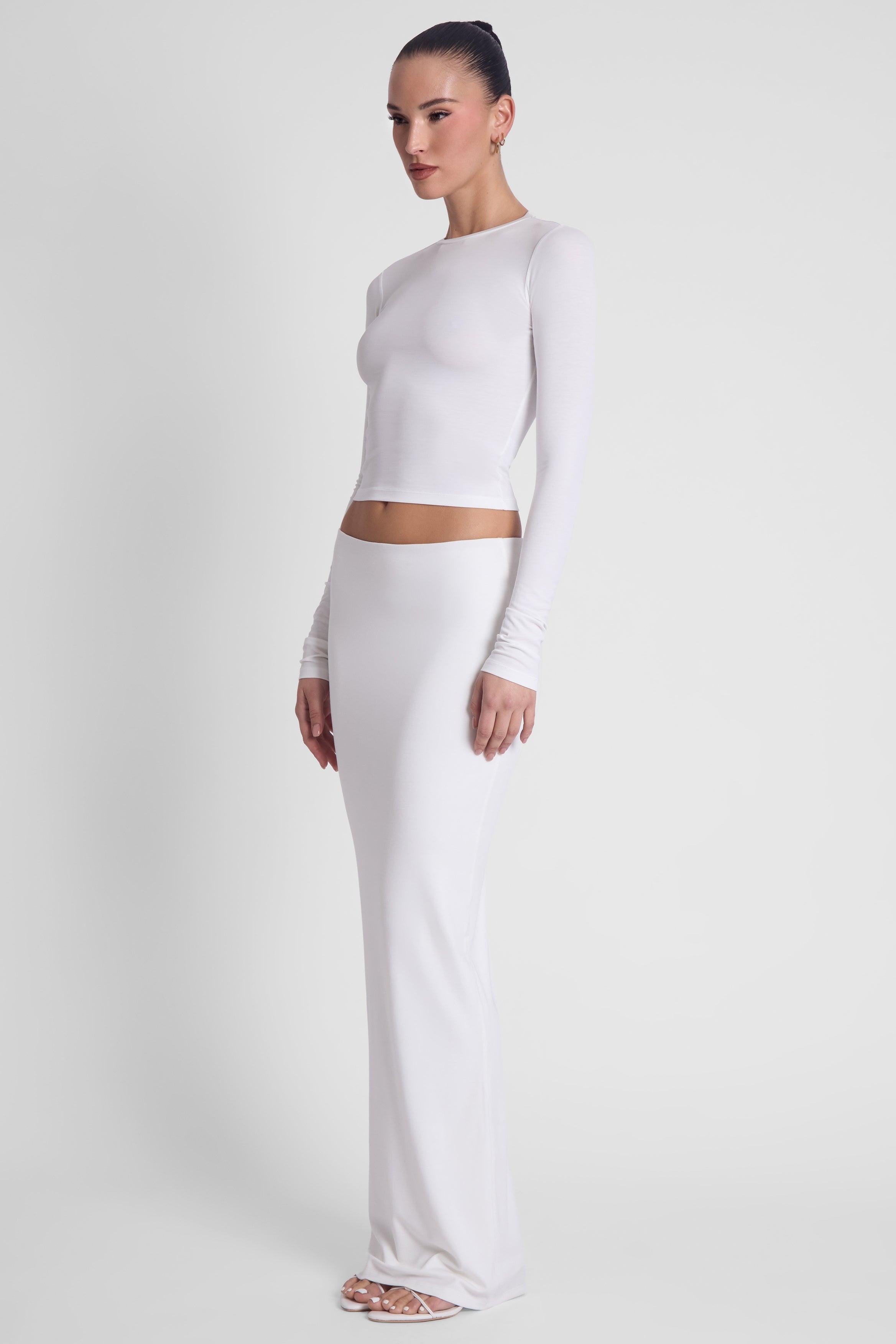 Everyday Jersey Maxi Skirt - White | LEAU