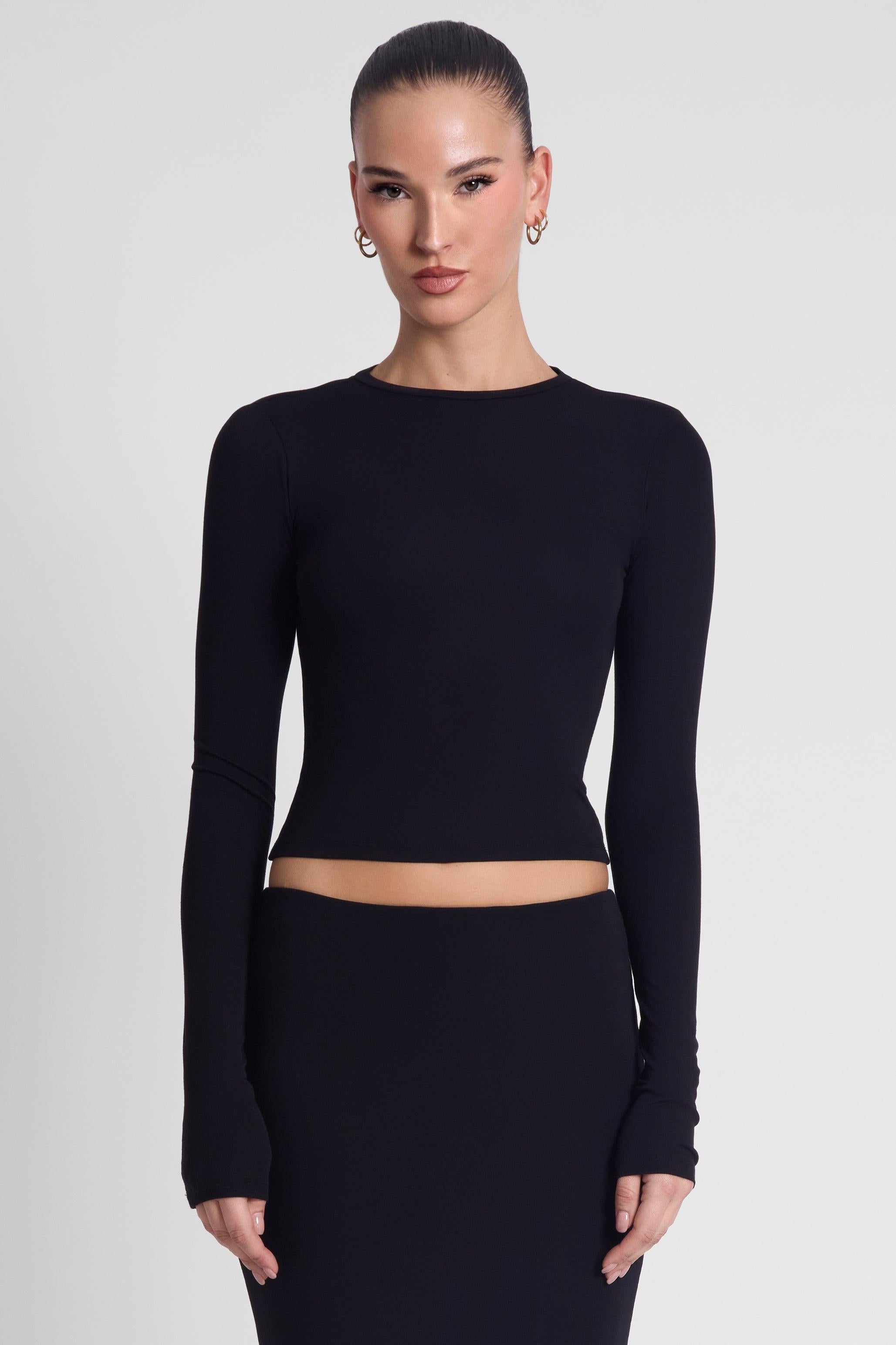 Everyday Jersey Long Sleeve Top - Black – LEAU