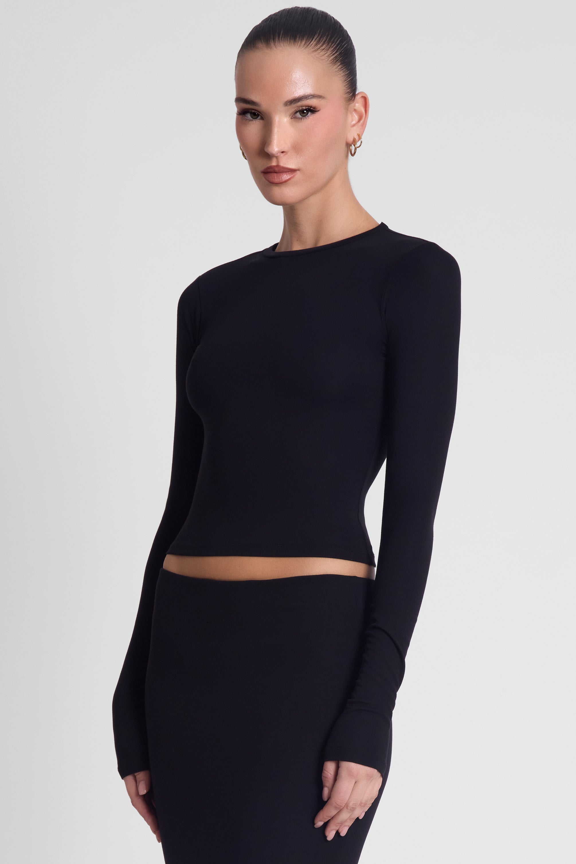 Everyday Jersey Long Sleeve Top - Black