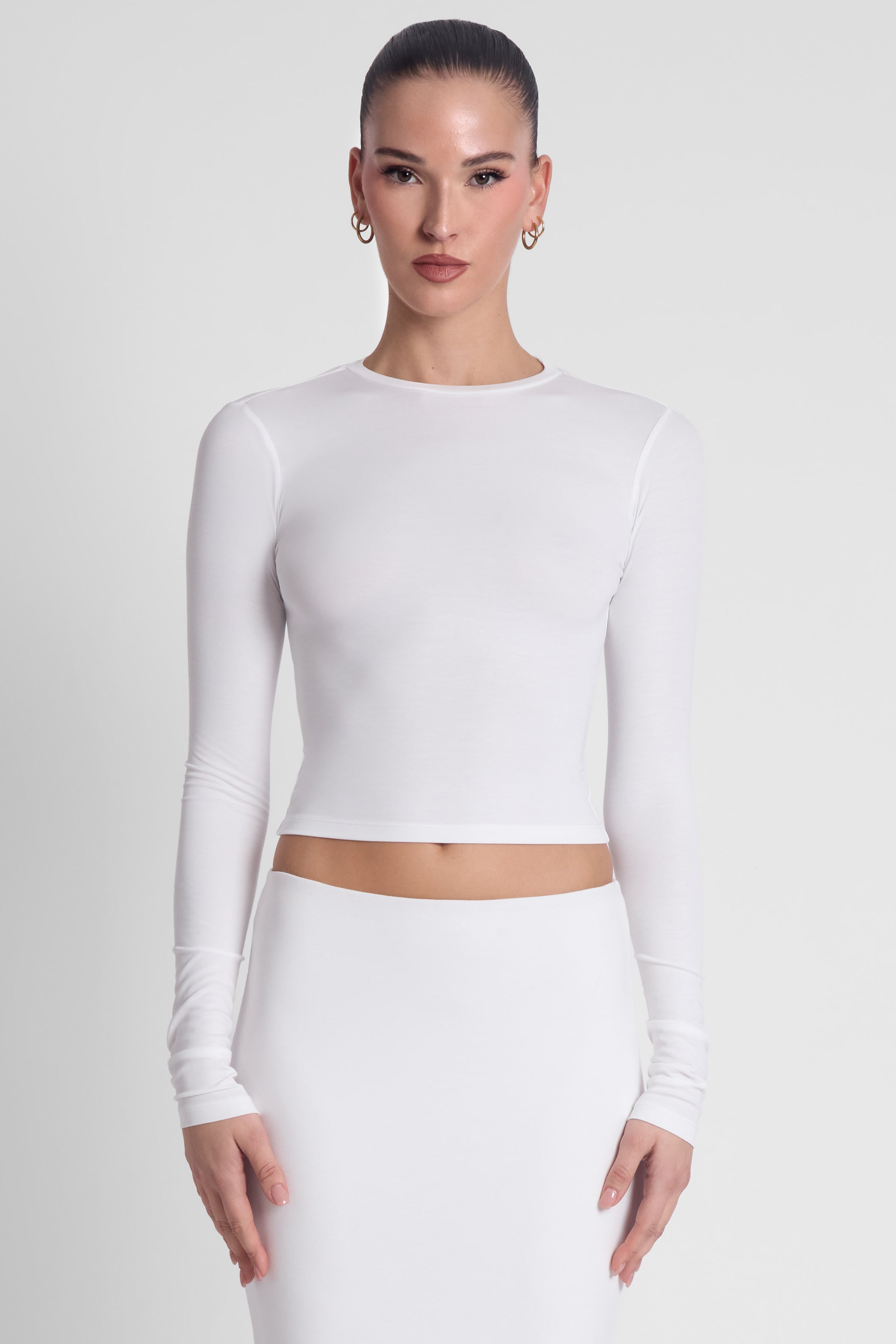 Everyday Jersey Long Sleeve Top - White