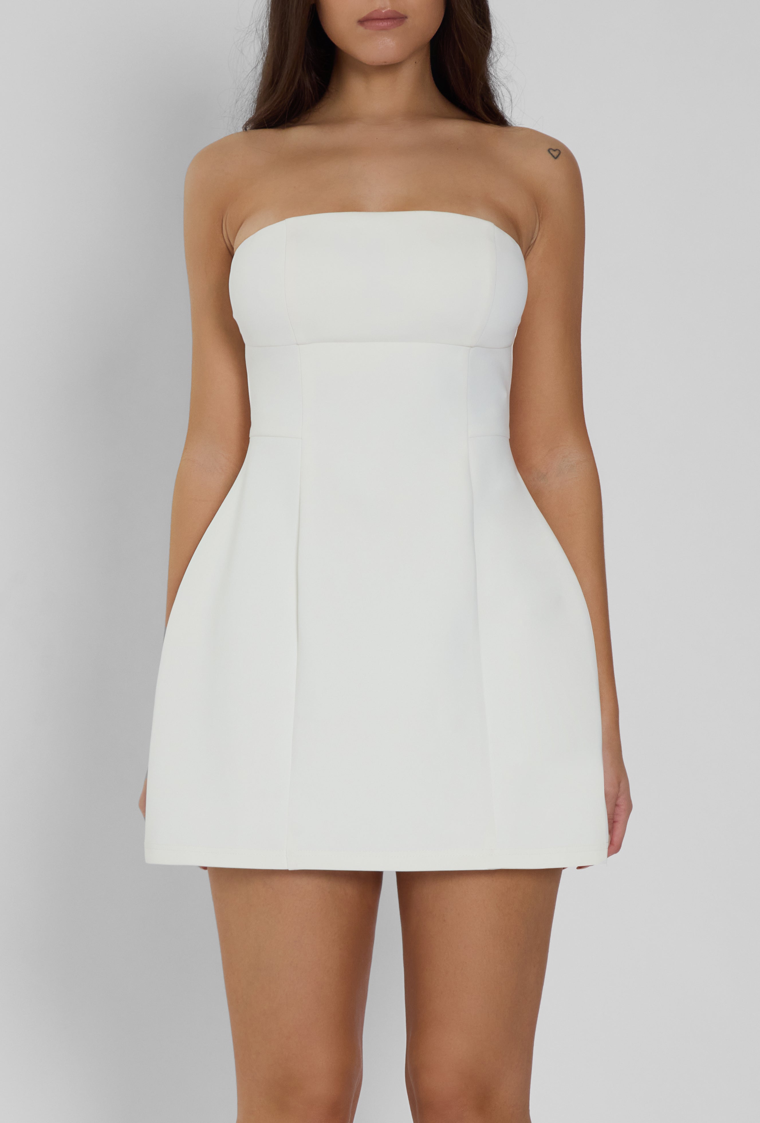 Eres Strapless Bustier Mini Dress - White.