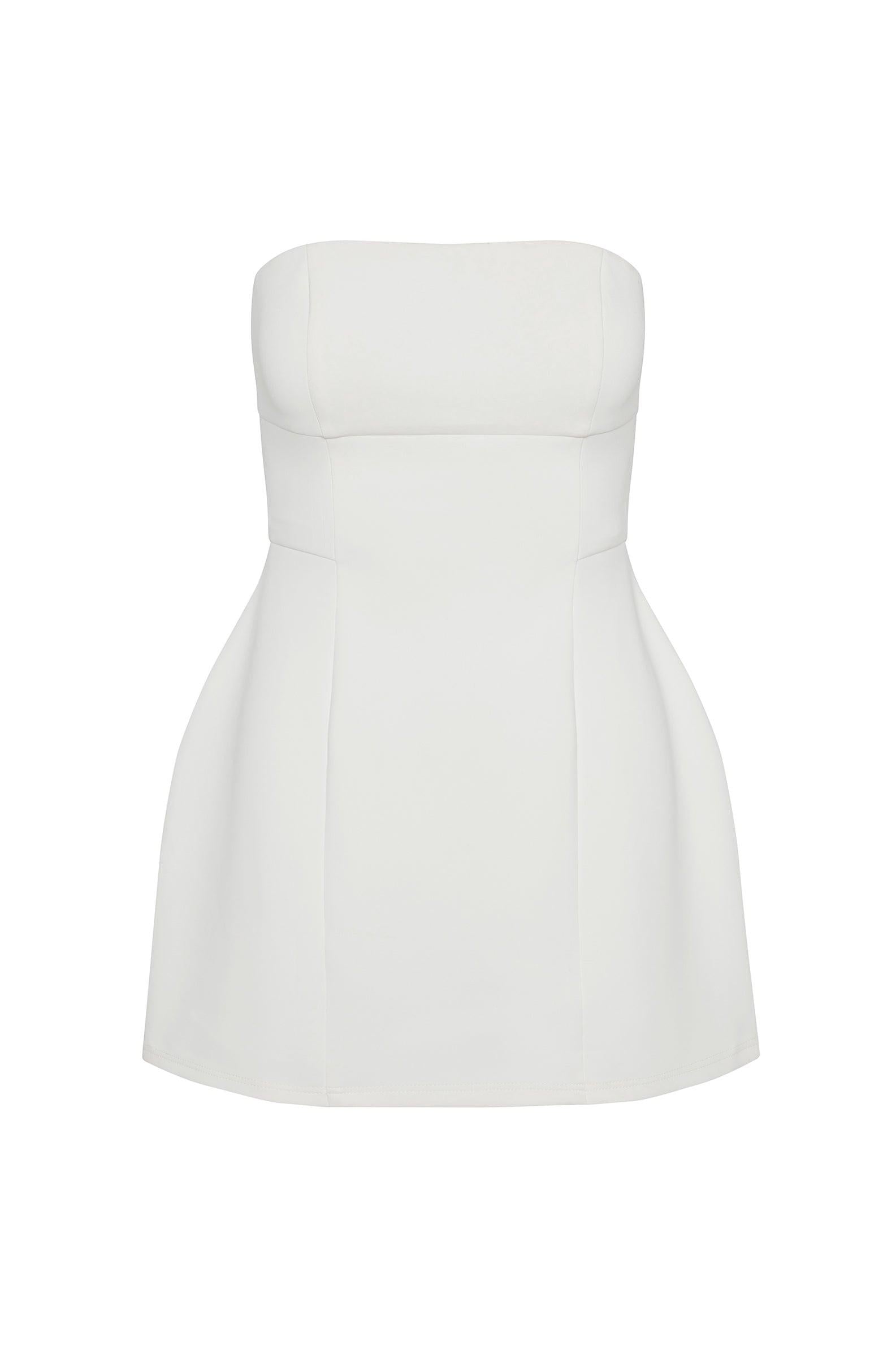 Eres Strapless Bustier Mini Dress - White