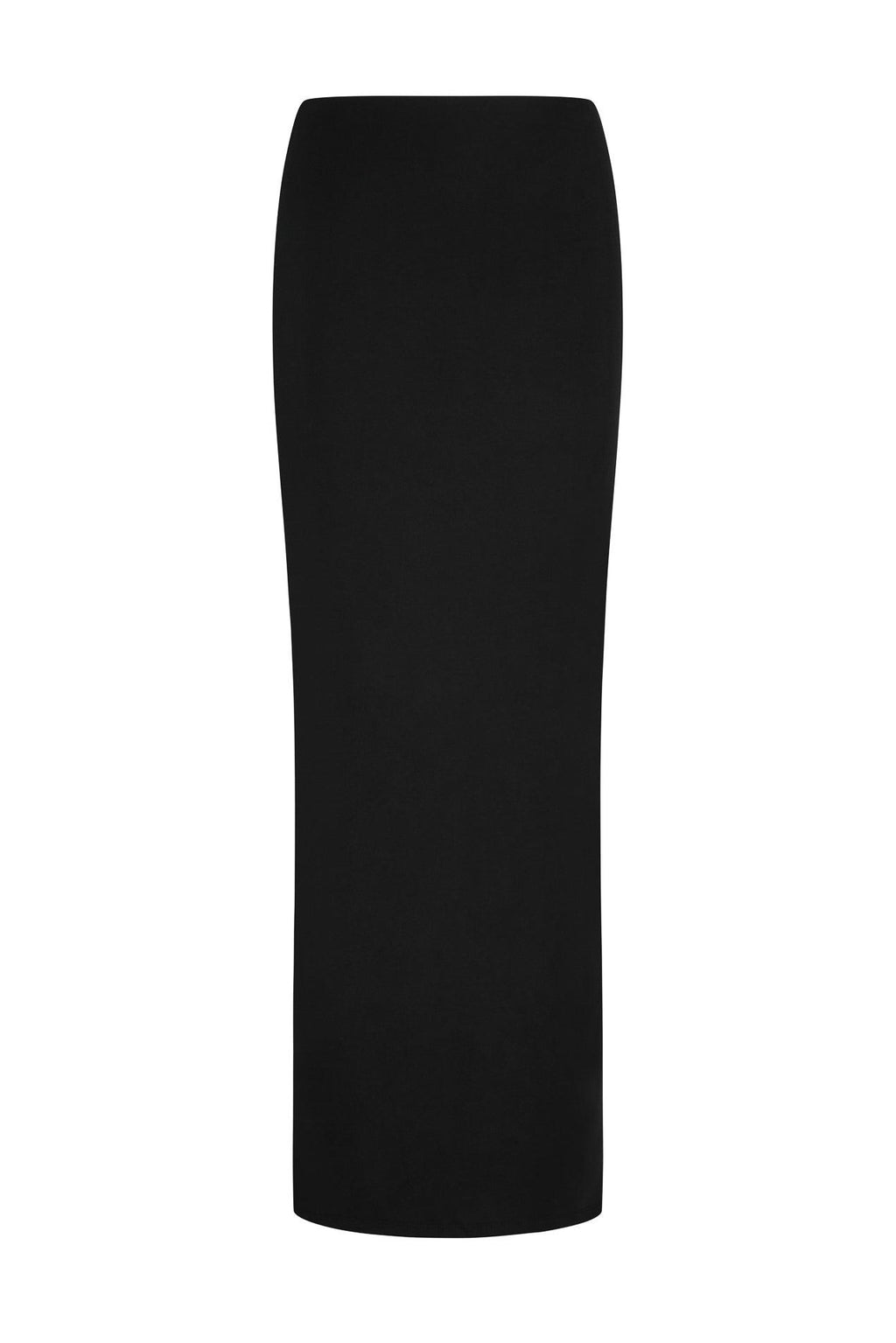 Everyday Jersey Maxi Skirt in Black, back view.