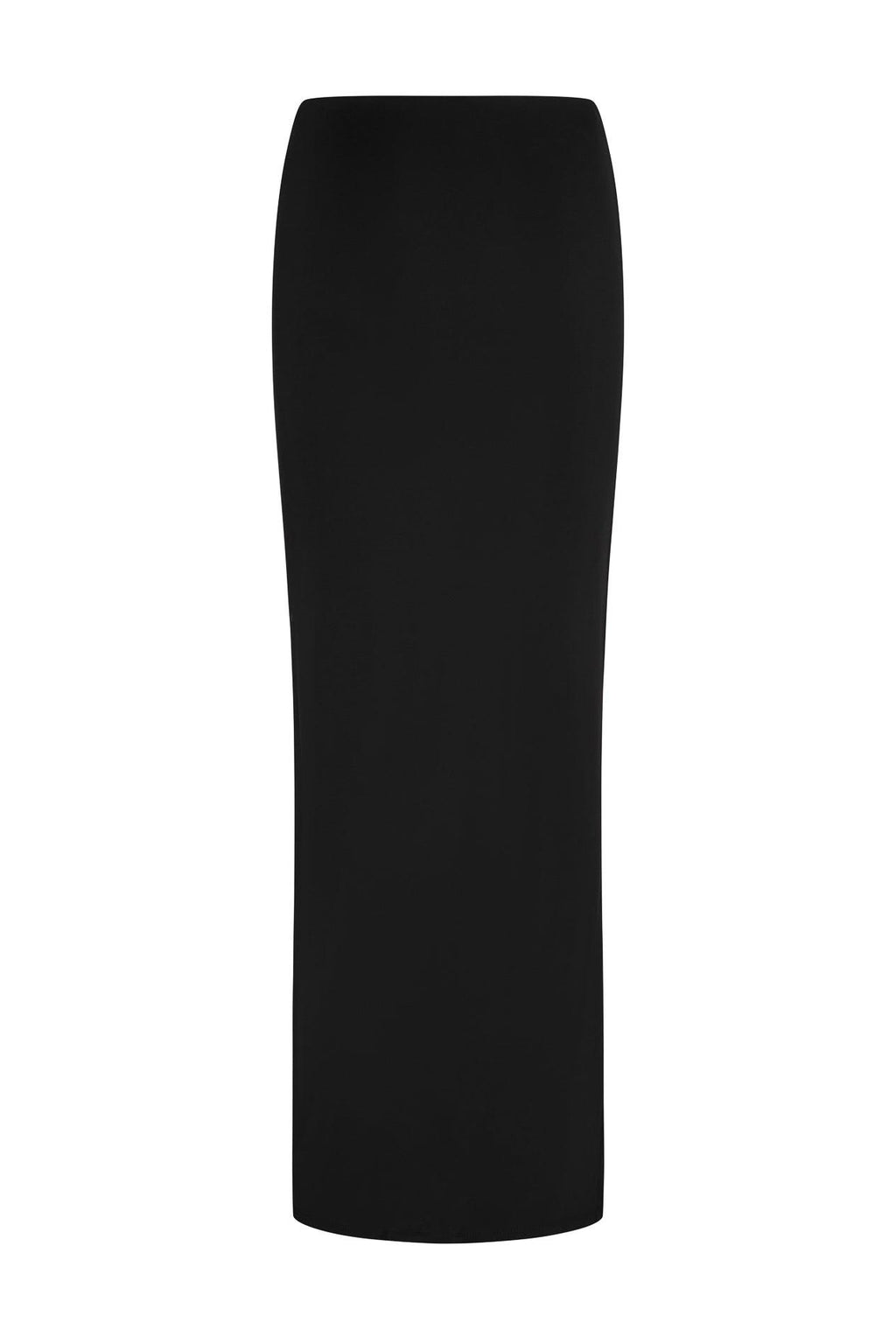 Everyday Jersey Maxi Skirt in Black, front view.