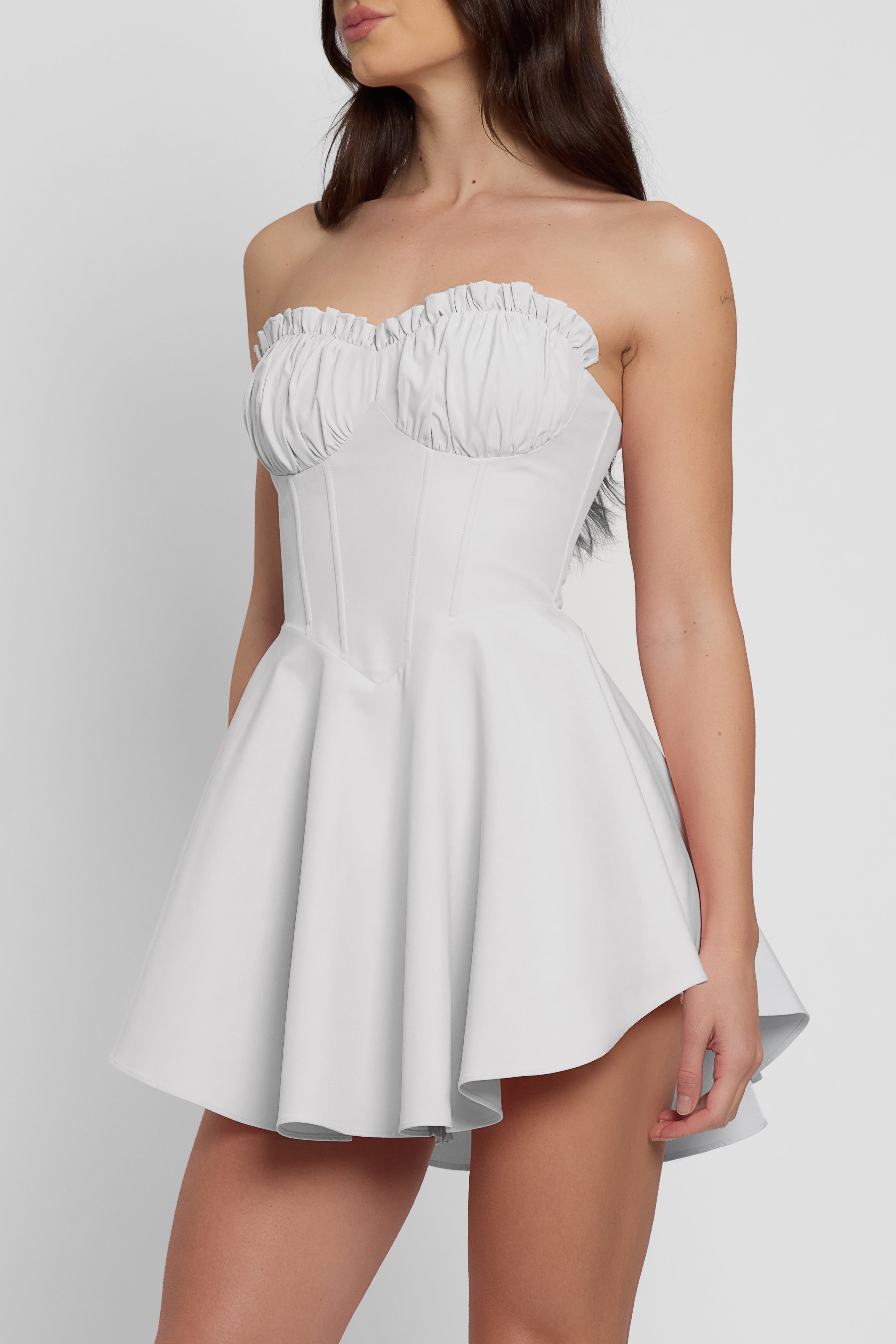 Genoa Corset Flare Mini Dress - White