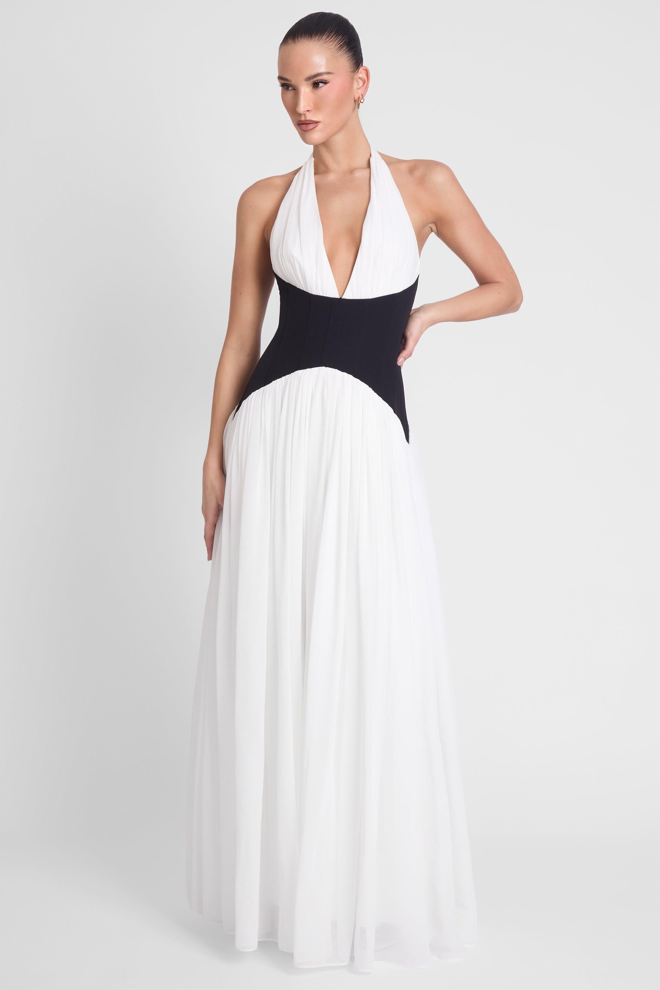 Leau Harlowe Corset Maxi Dress in White, Women's L at Urban Outfitters Leau Harlowe Corset Maxi Dress in White, Women's L at Urban Outfitters